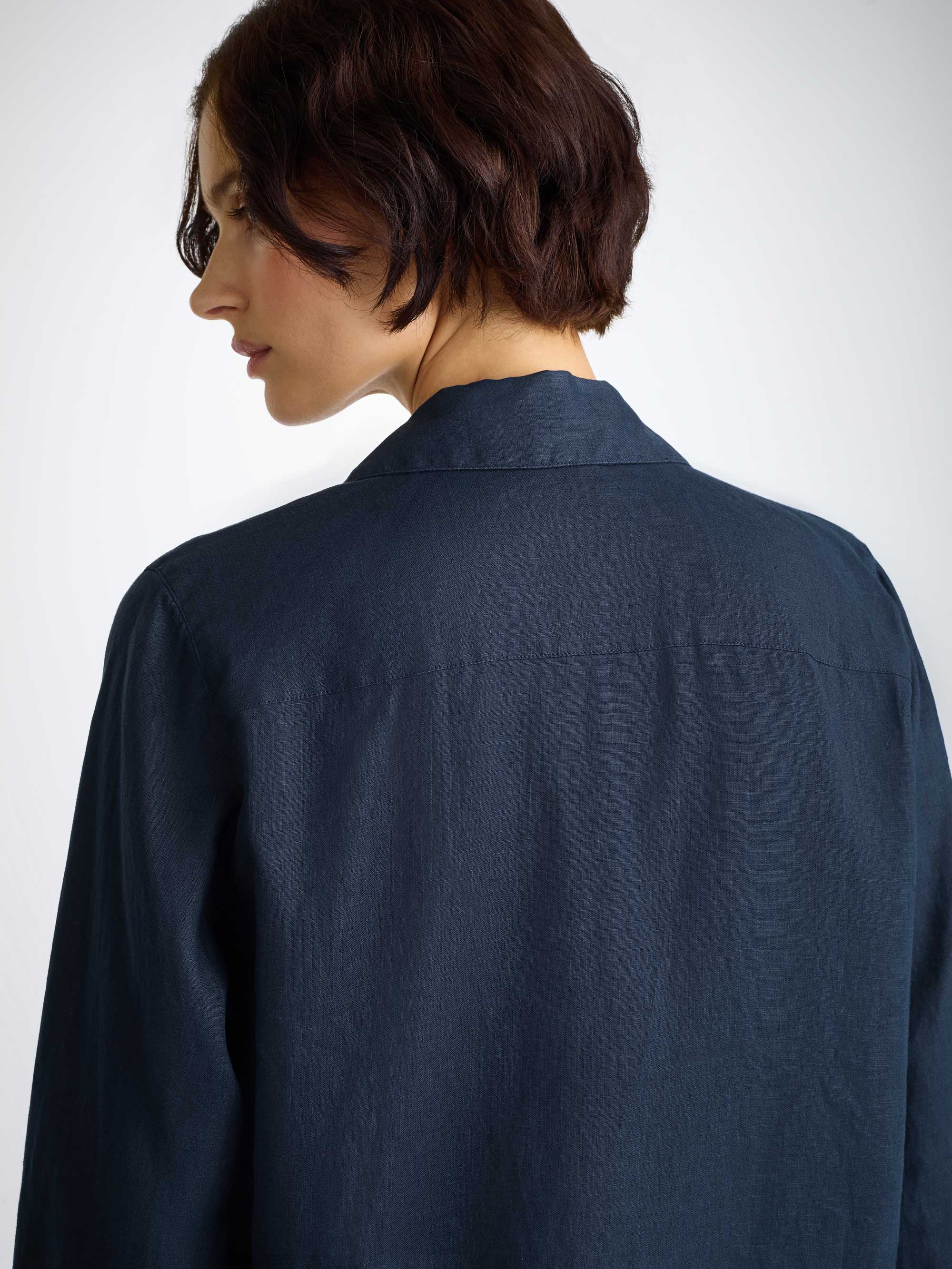 Women's Pyjamas Sicily Linen Navy