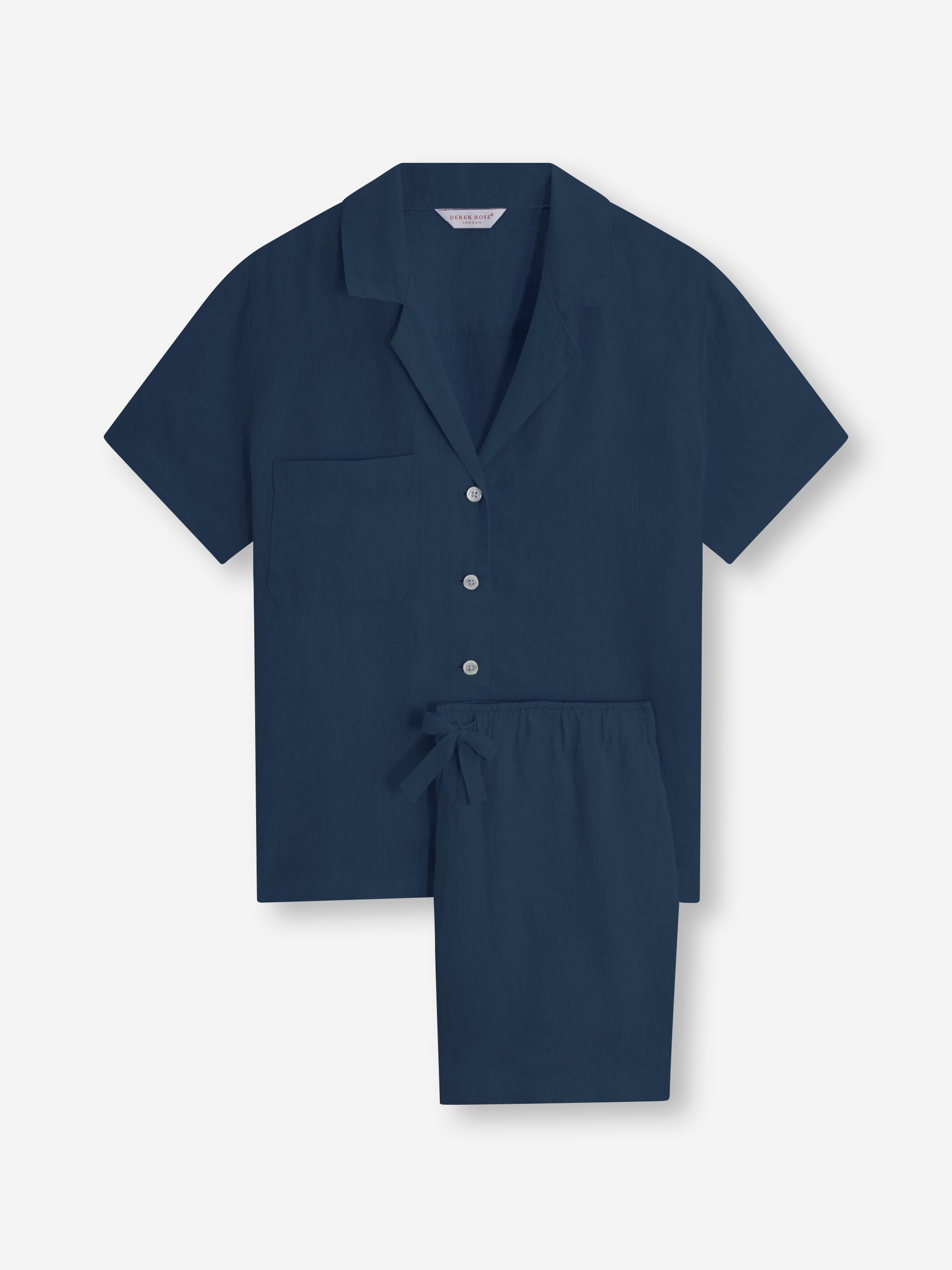 Women's Linen Short Pyjamas Sicily Navy