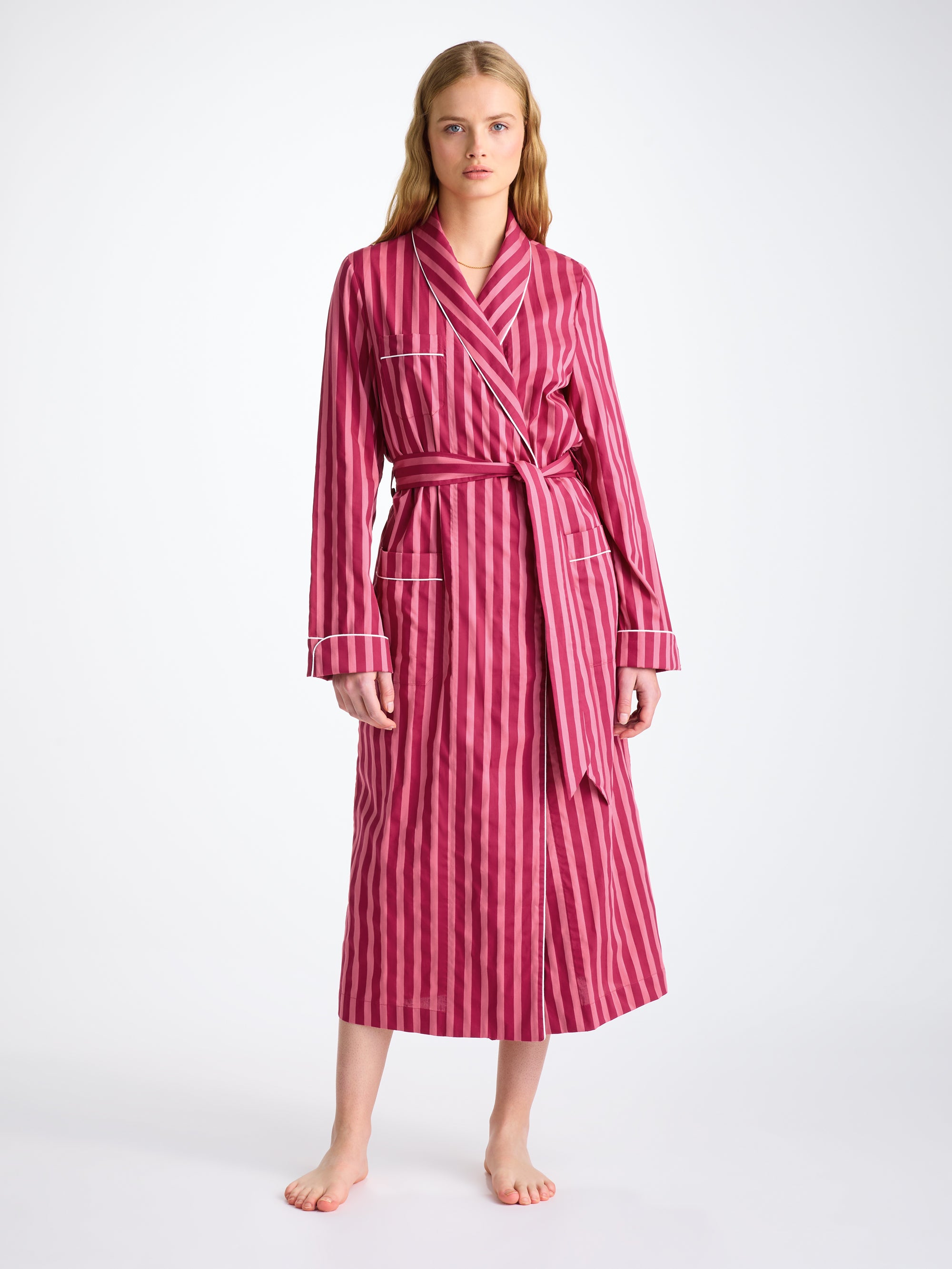 Women's Dressing Gown Capri 25 Cotton Batiste Pink