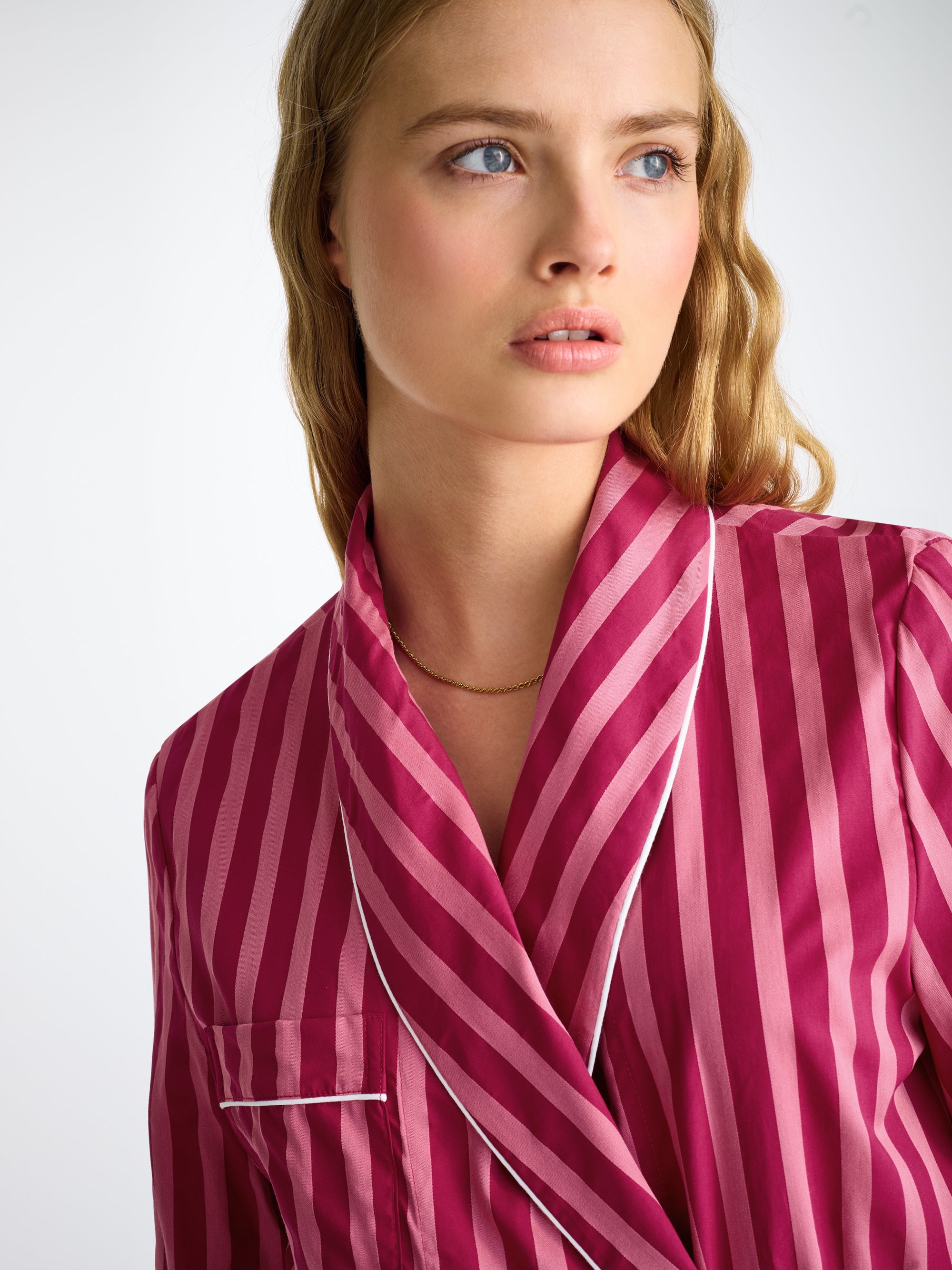 Women's Dressing Gown Capri 25 Cotton Batiste Pink