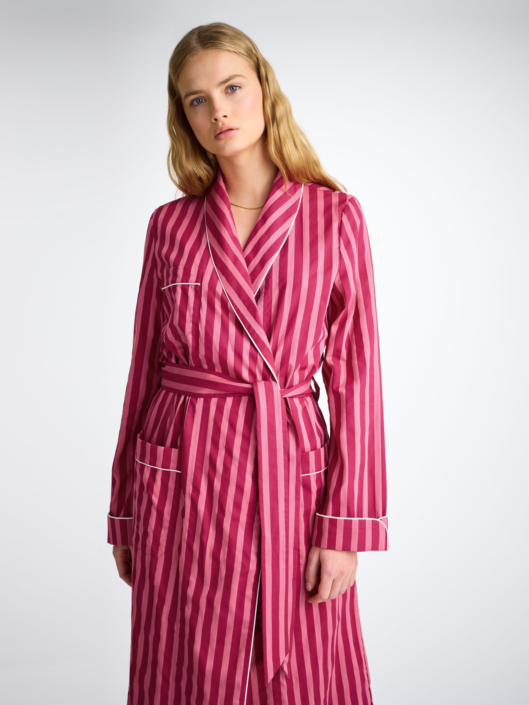 Women's Dressing Gown Capri 25 Cotton Batiste Pink
