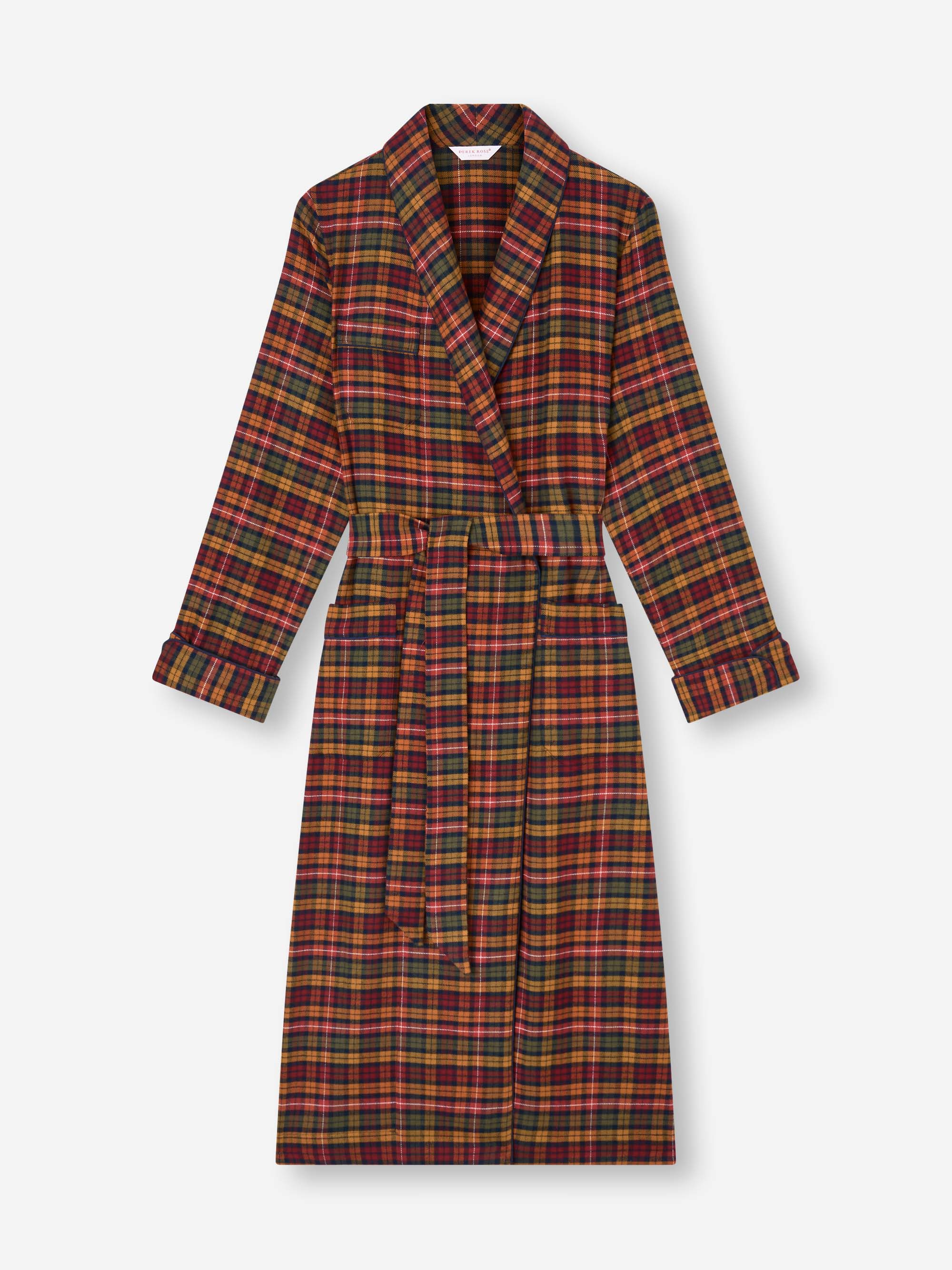 Women's Dressing Gown Kelburn Brushed Cotton Multicolour Check