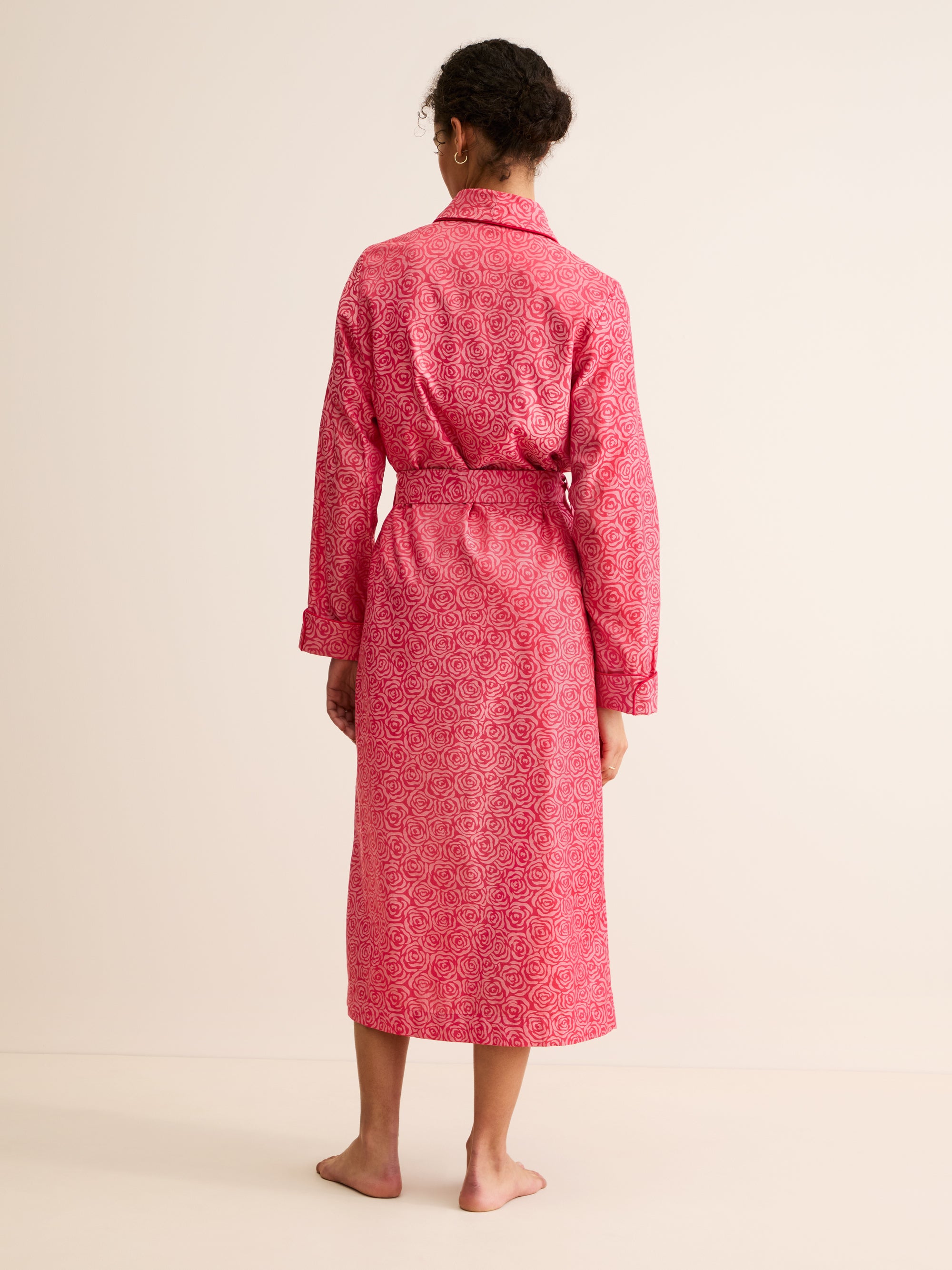 Women's Dressing Gown Paris Cotton Jacquard Red Rose