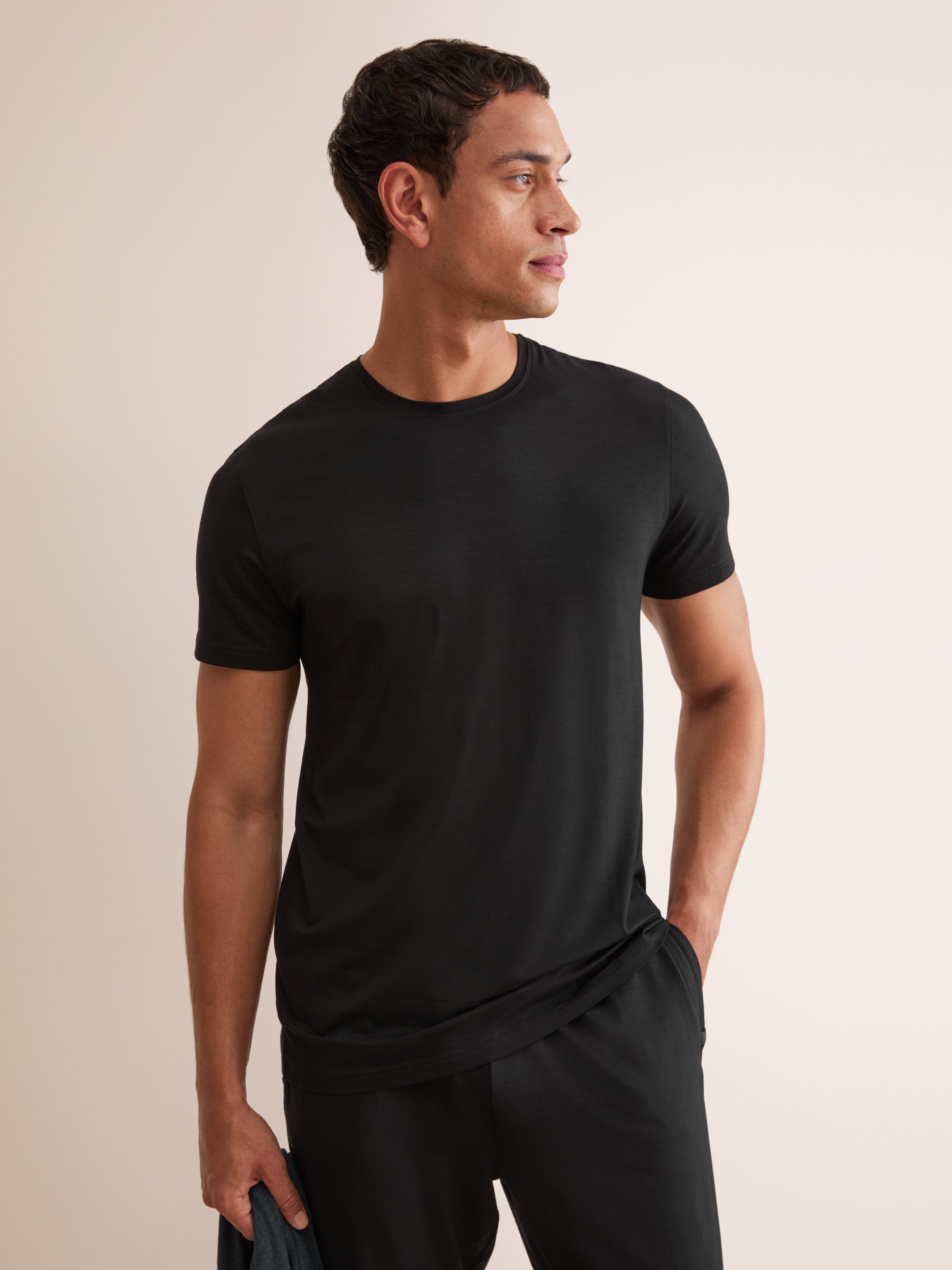 Men's T-Shirt Basel Micro Modal Stretch Black