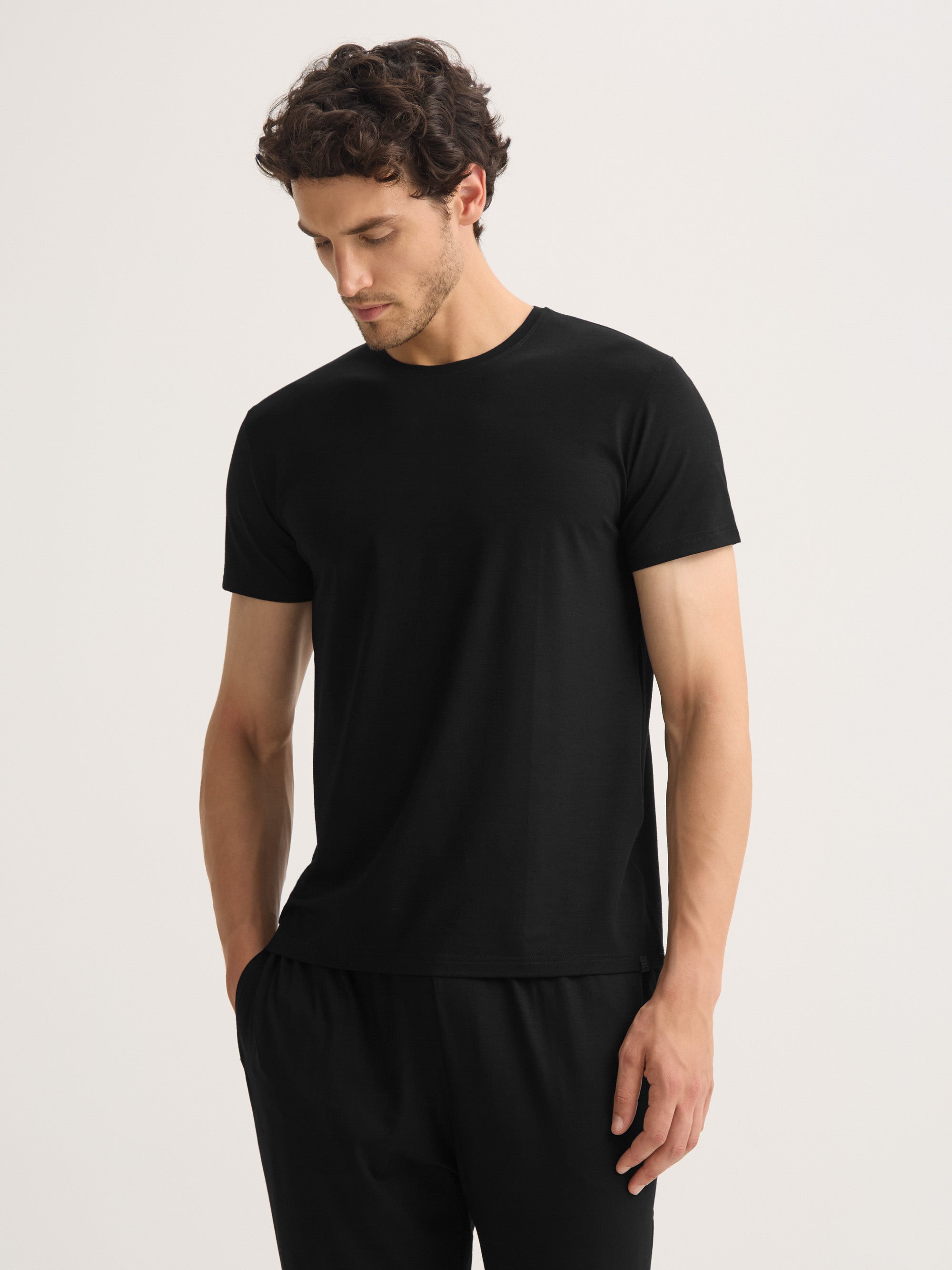Men's T-Shirt Basel Micro Modal Stretch Black