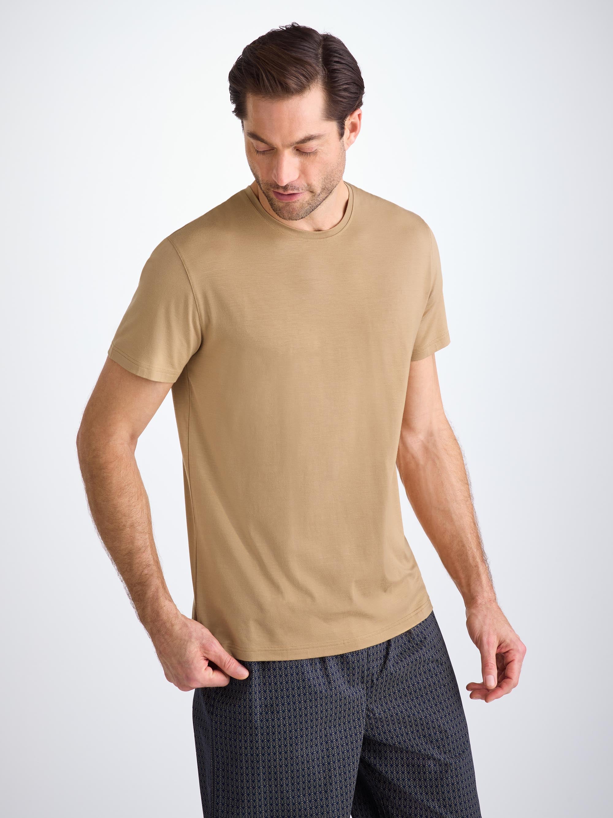 Men's T-Shirt Basel Micro Modal Stretch Camel
