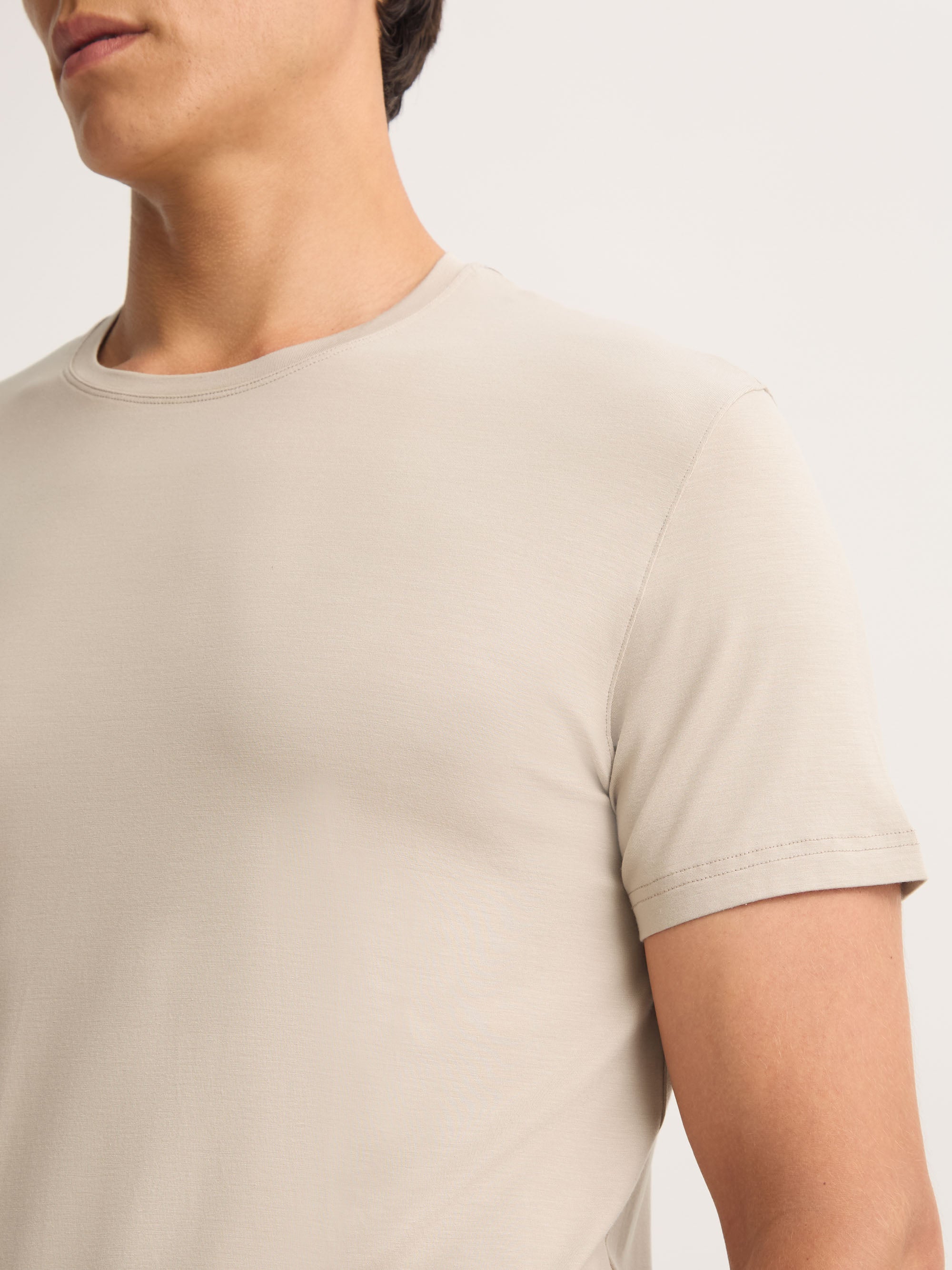 Men's T-Shirt Basel Micro Modal Stretch Light Stone