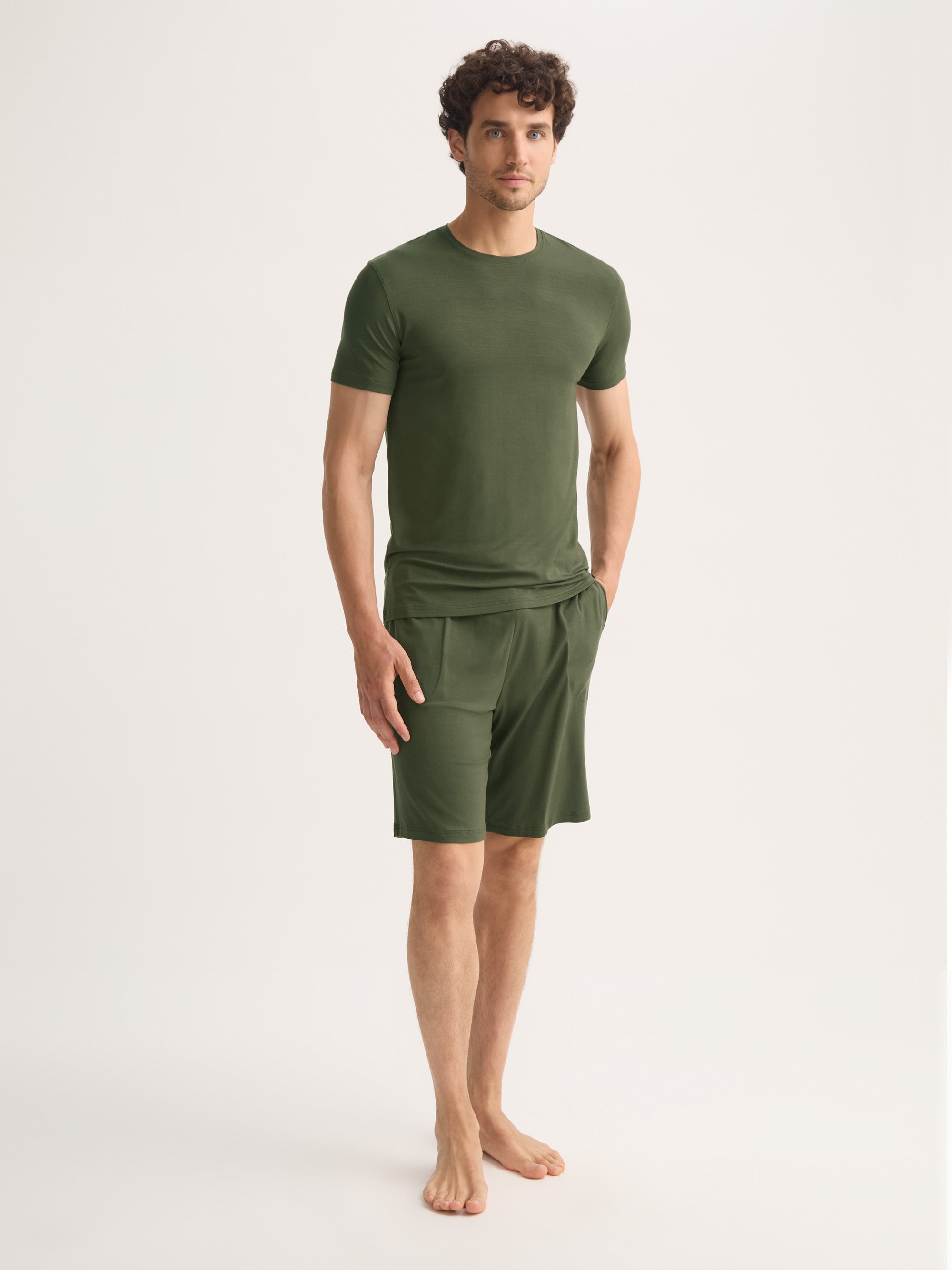 Men's T-Shirt Basel Micro Modal Stretch Evergreen
