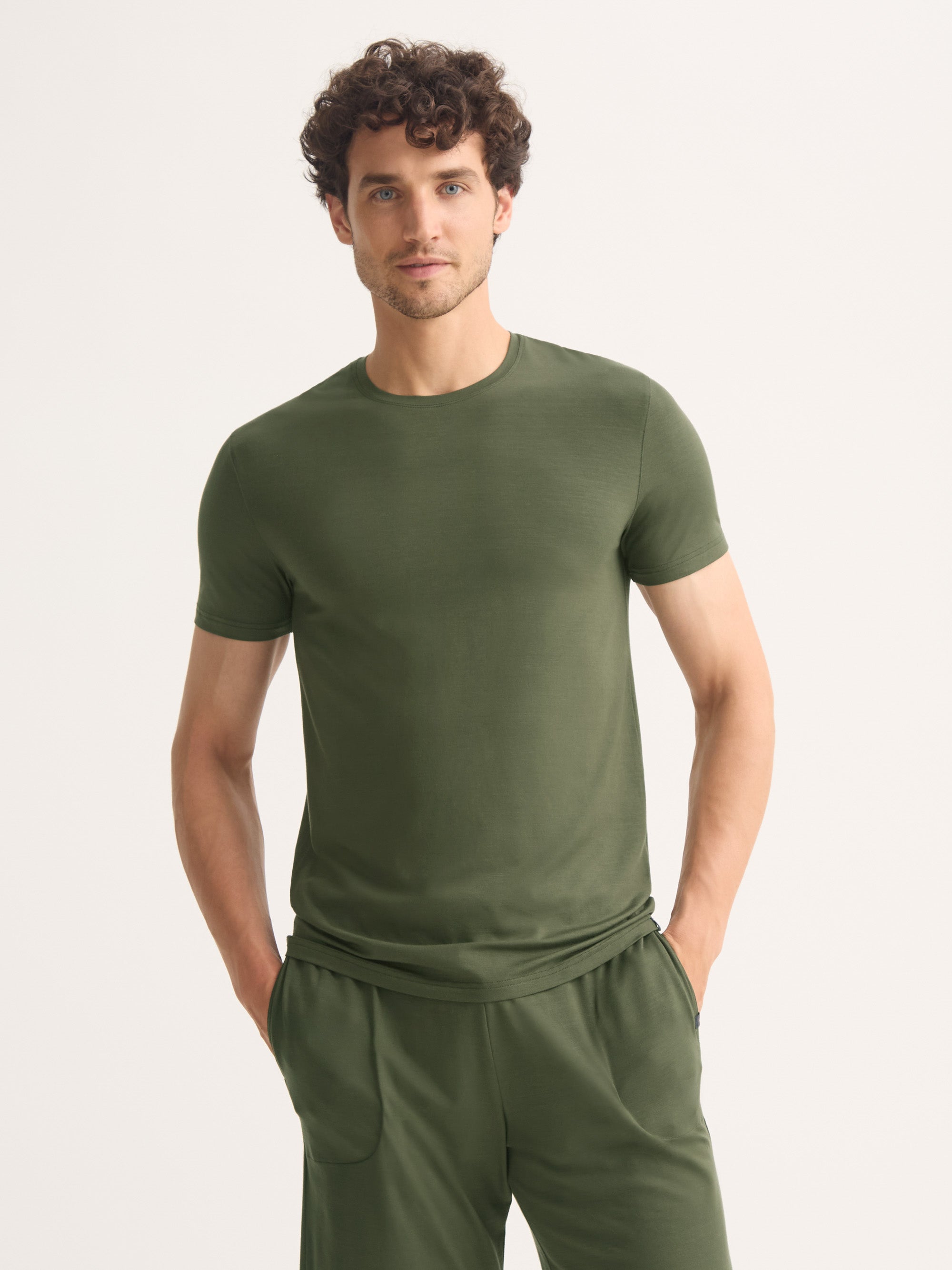 Men's T-Shirt Basel Micro Modal Stretch Evergreen