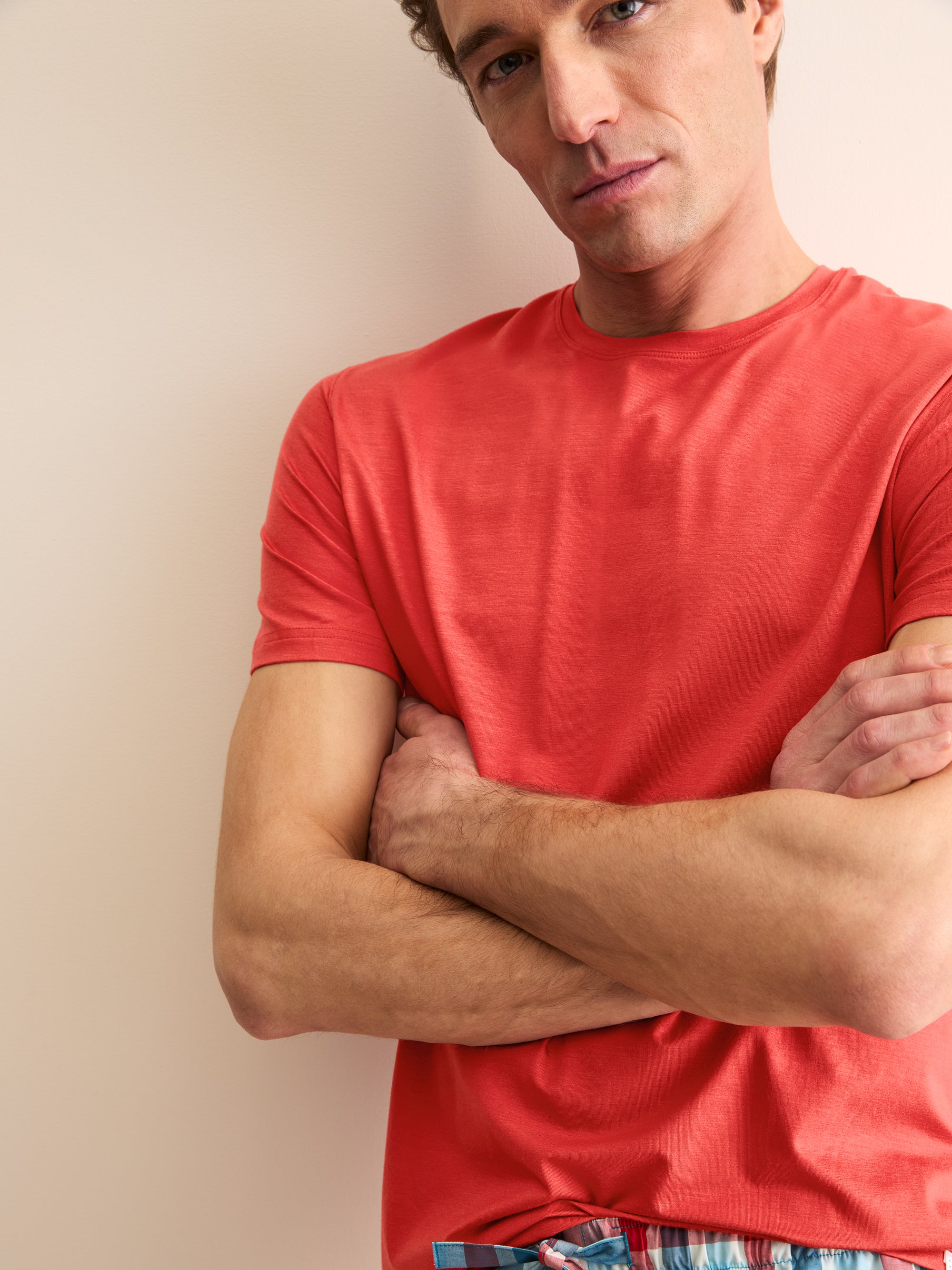 Men's T-Shirt Basel Micro Modal Stretch Rich Red