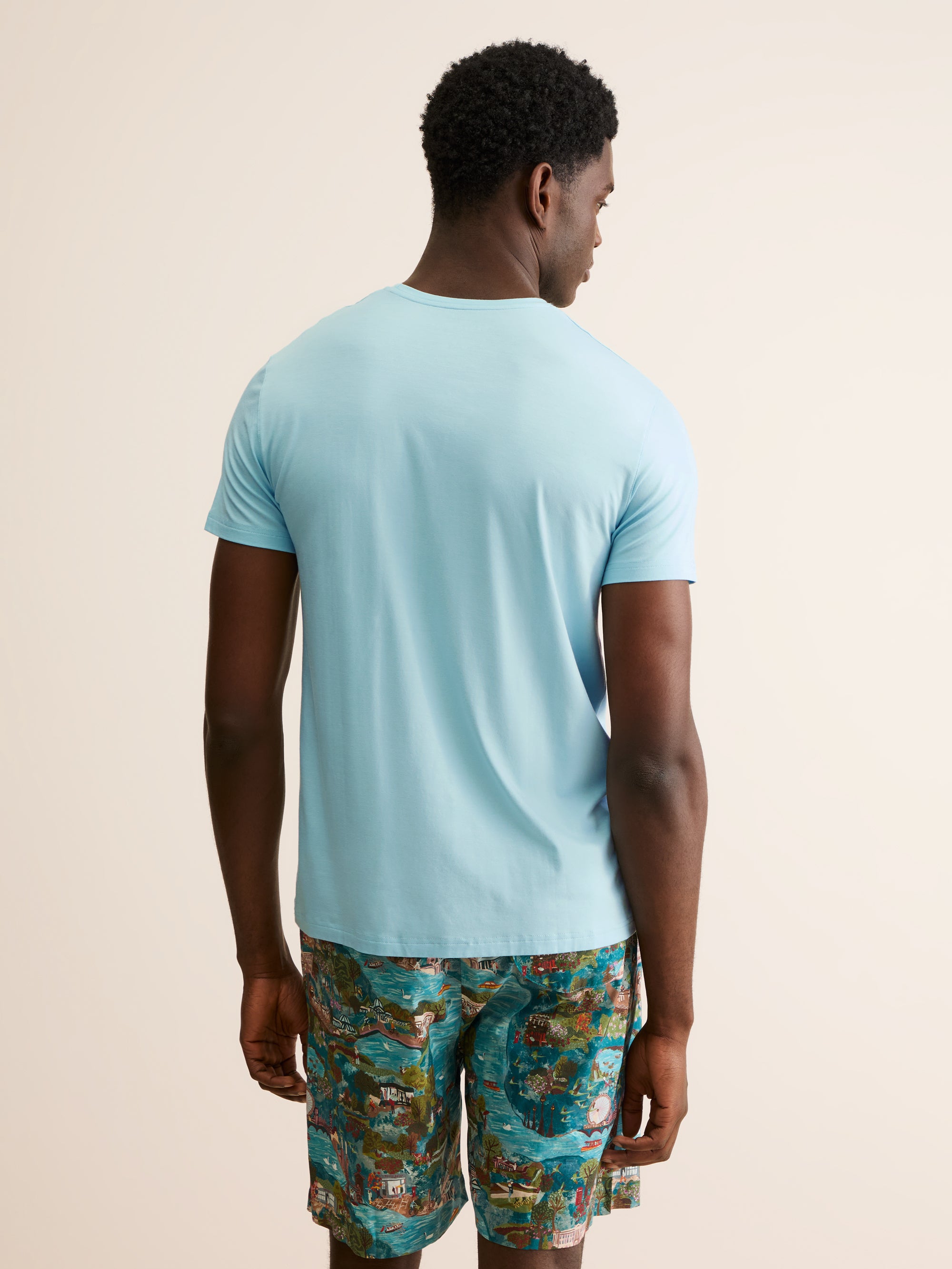 Men's T-Shirt Basel Micro Modal Stretch Powder Blue