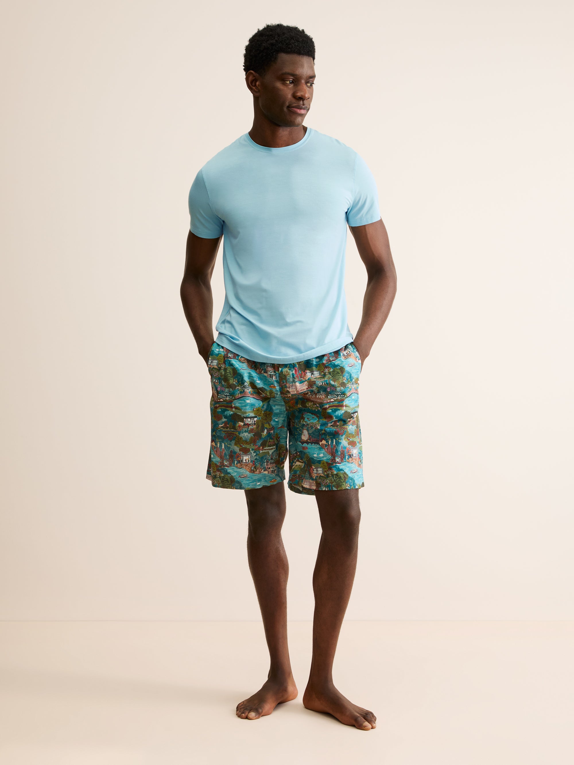 Men's T-Shirt Basel Micro Modal Stretch Powder Blue
