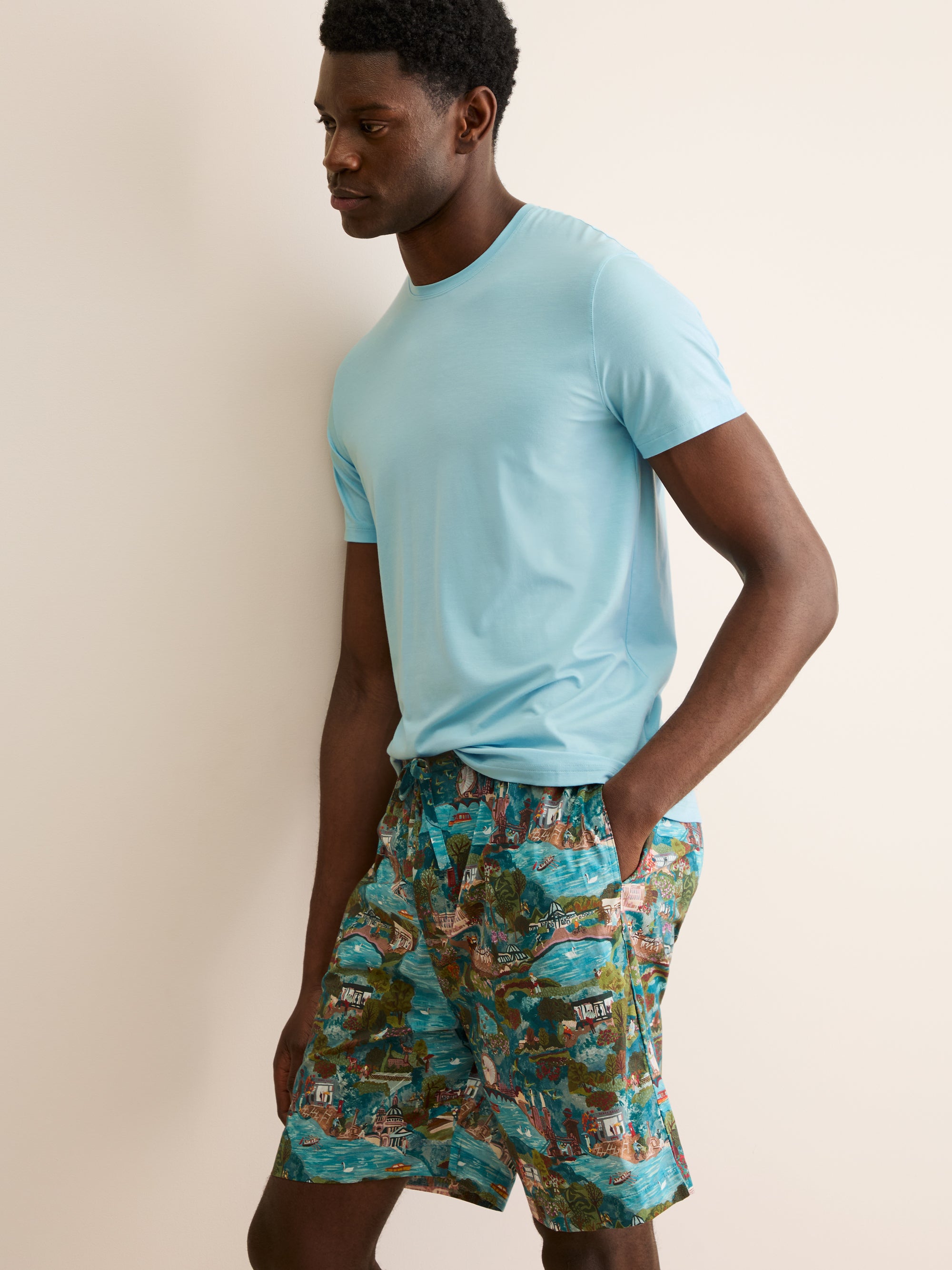 Men's T-Shirt Basel Micro Modal Stretch Powder Blue