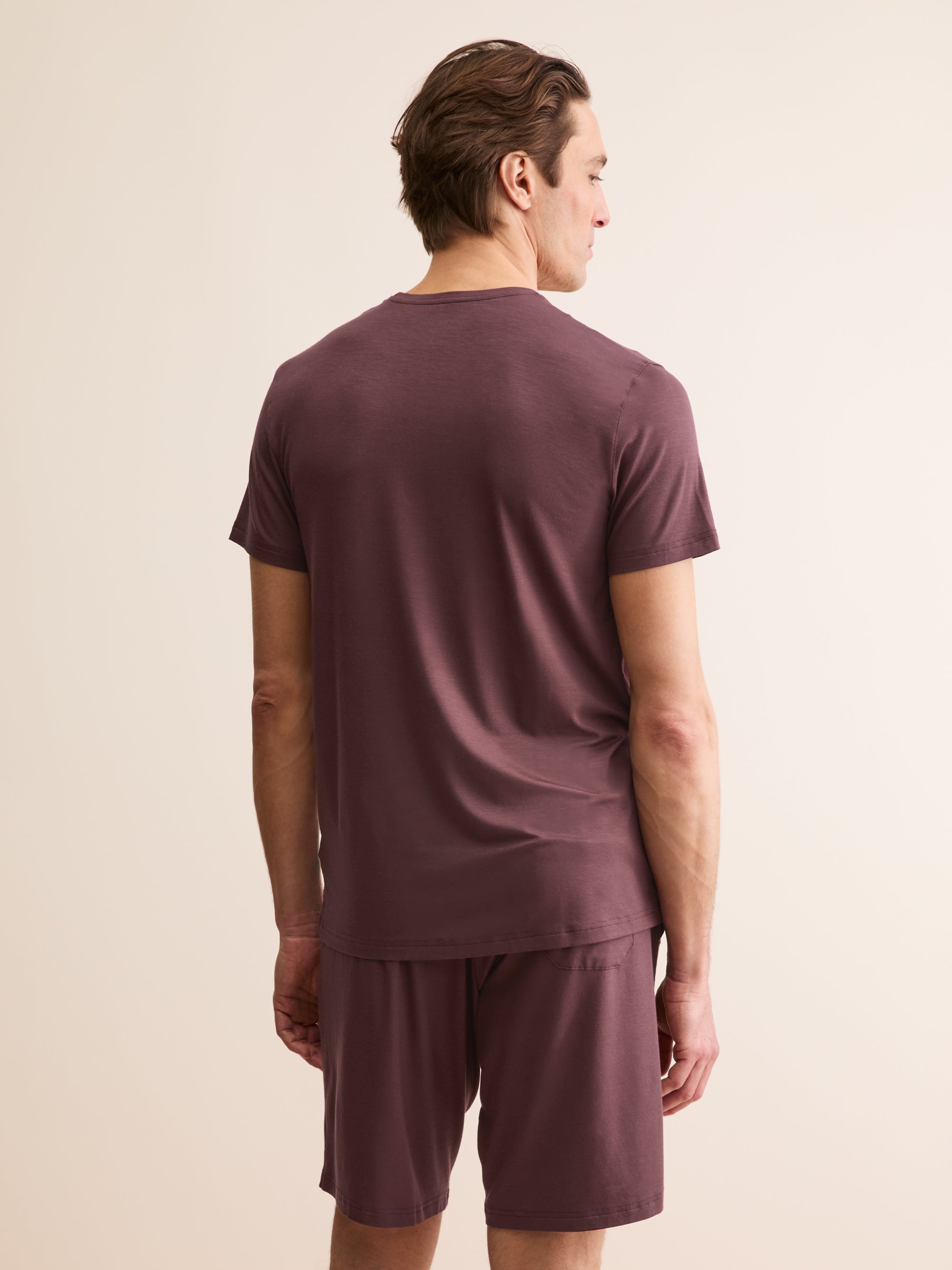Men's T-Shirt Basel Micro Modal Stretch Mahogany Brown