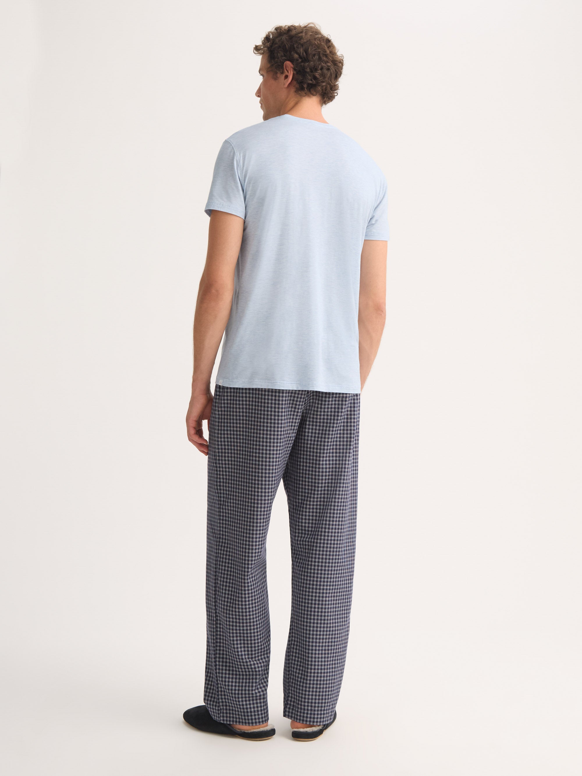 Men's T-Shirt Ethan Micro Modal Stretch Light Blue Marl