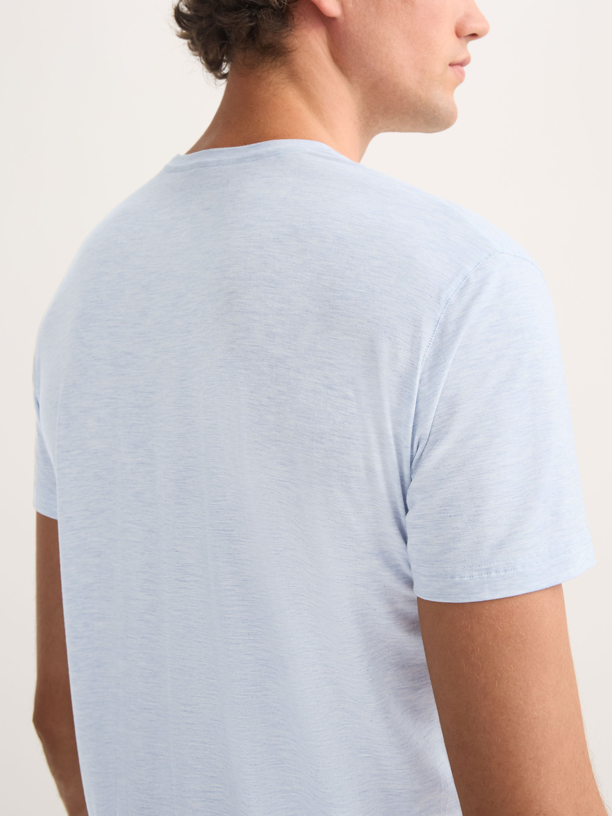 Men's T-Shirt Ethan Micro Modal Stretch Light Blue Marl