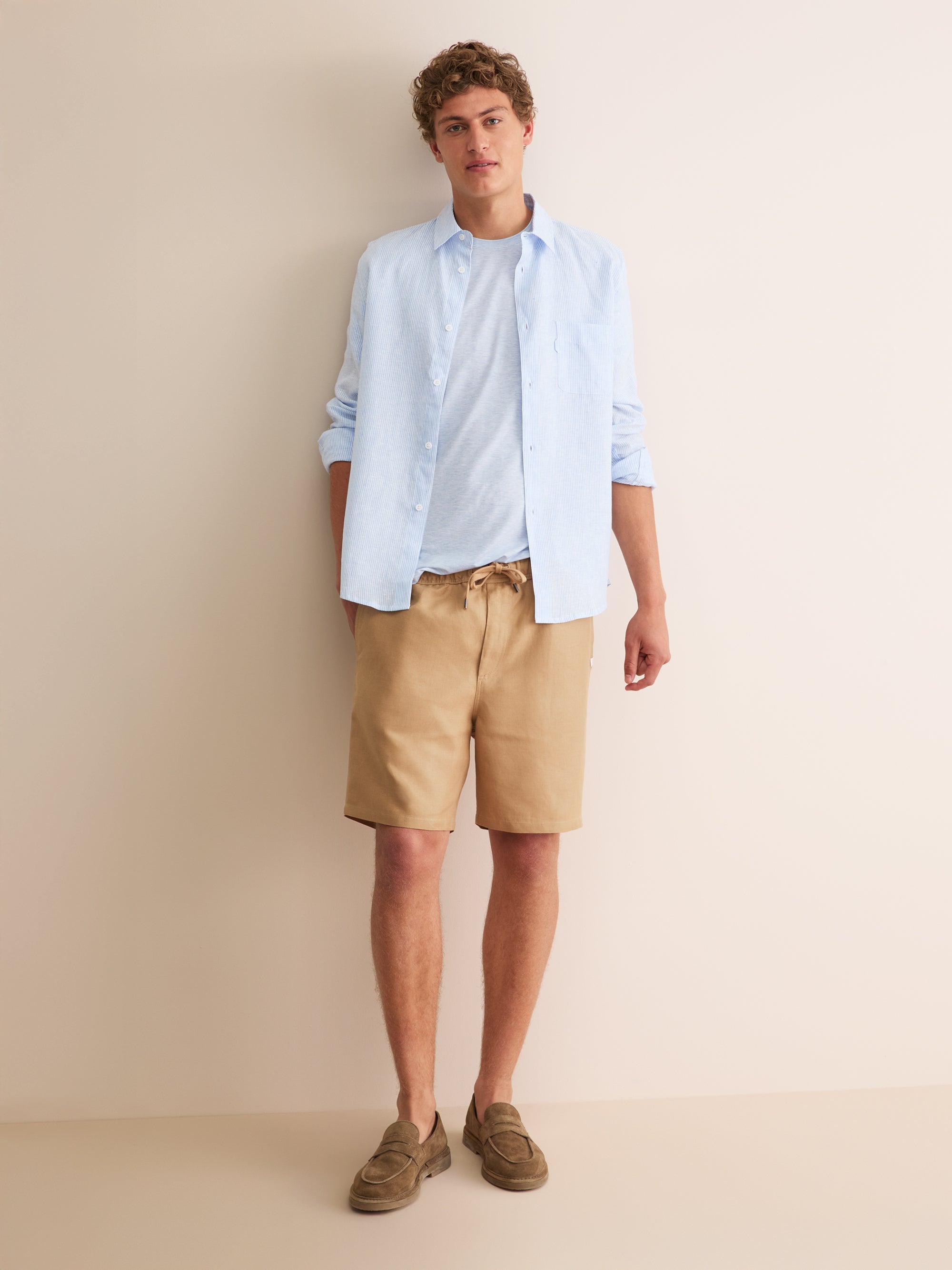Men's T-Shirt Ethan Micro Modal Stretch Light Blue Marl