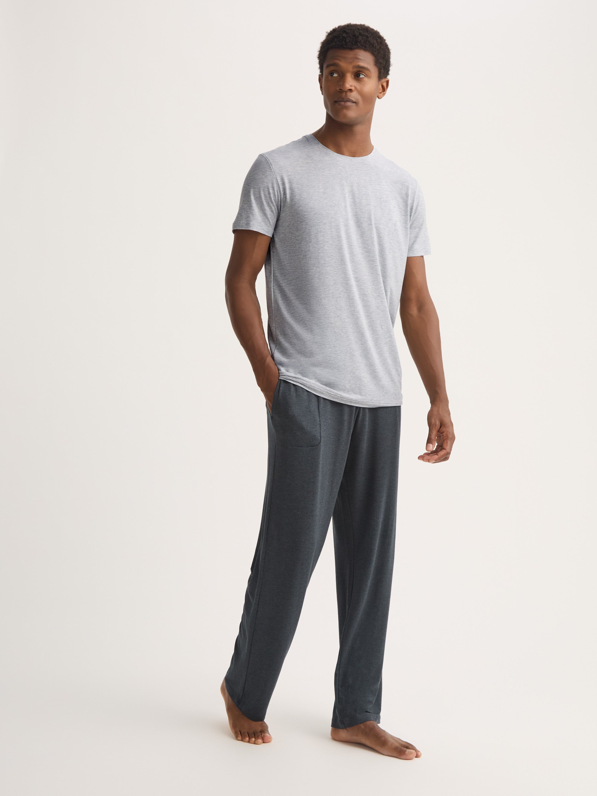 Men's T-Shirt Ethan Micro Modal Stretch Silver Marl