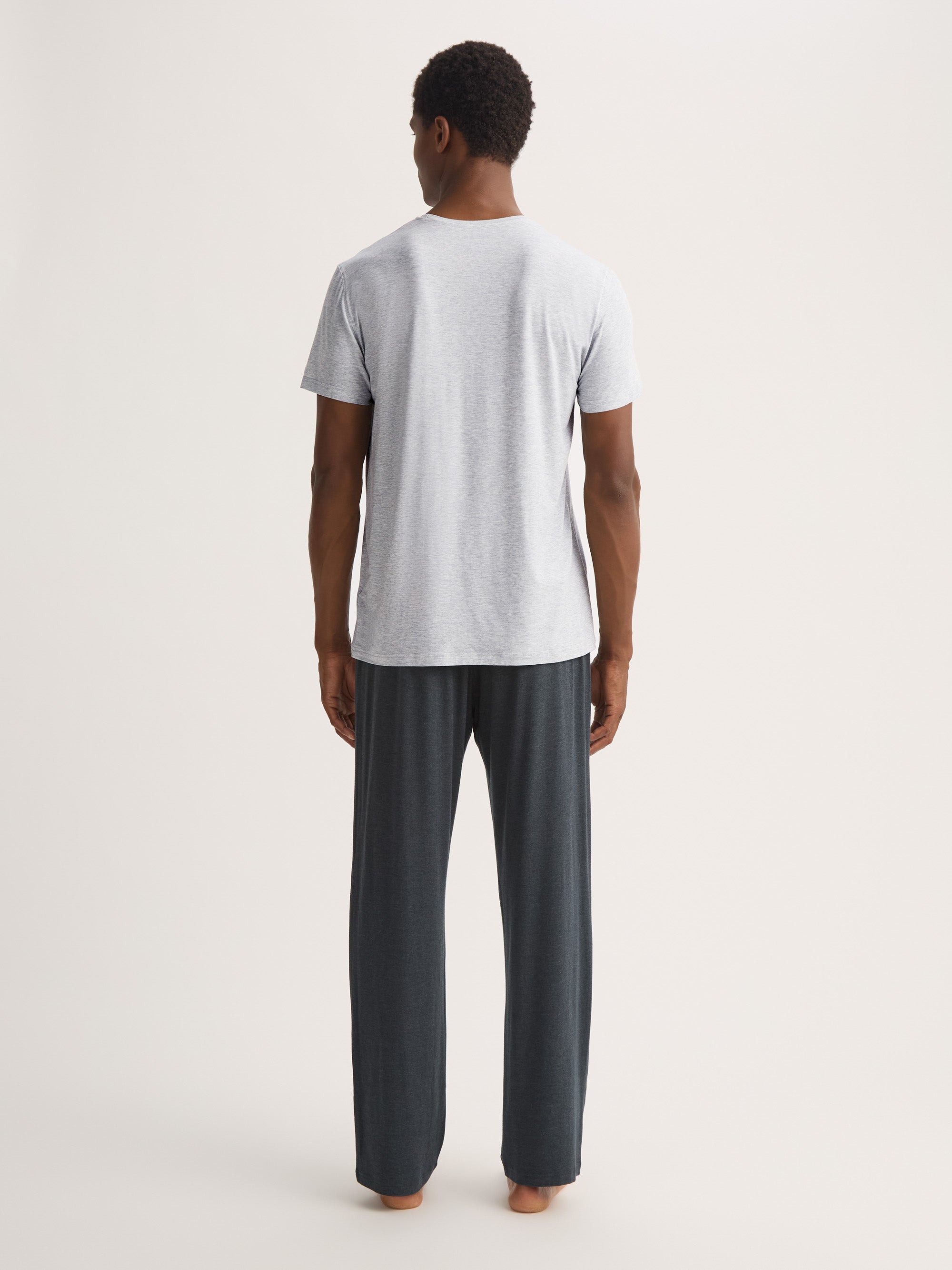 Men's T-Shirt Ethan Micro Modal Stretch Silver Marl