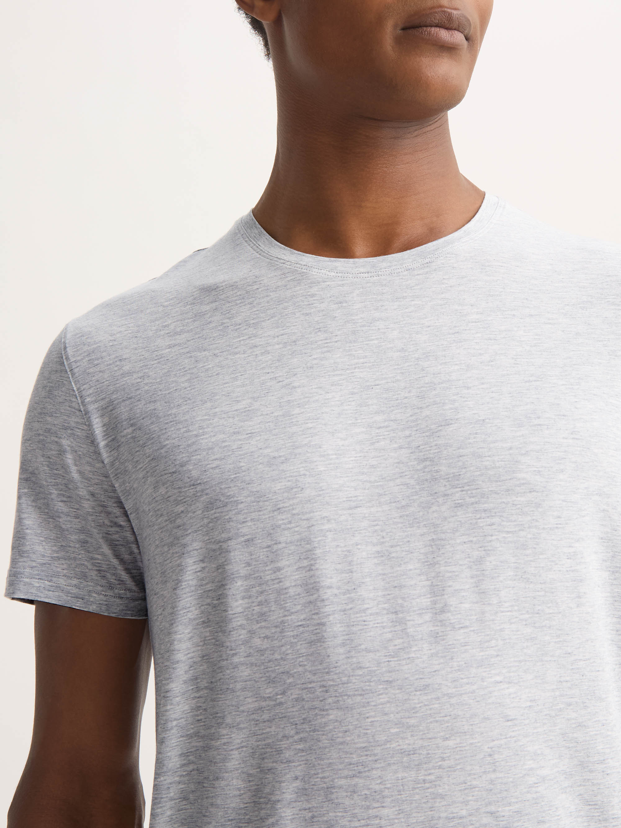 Men's T-Shirt Ethan Micro Modal Stretch Silver Marl
