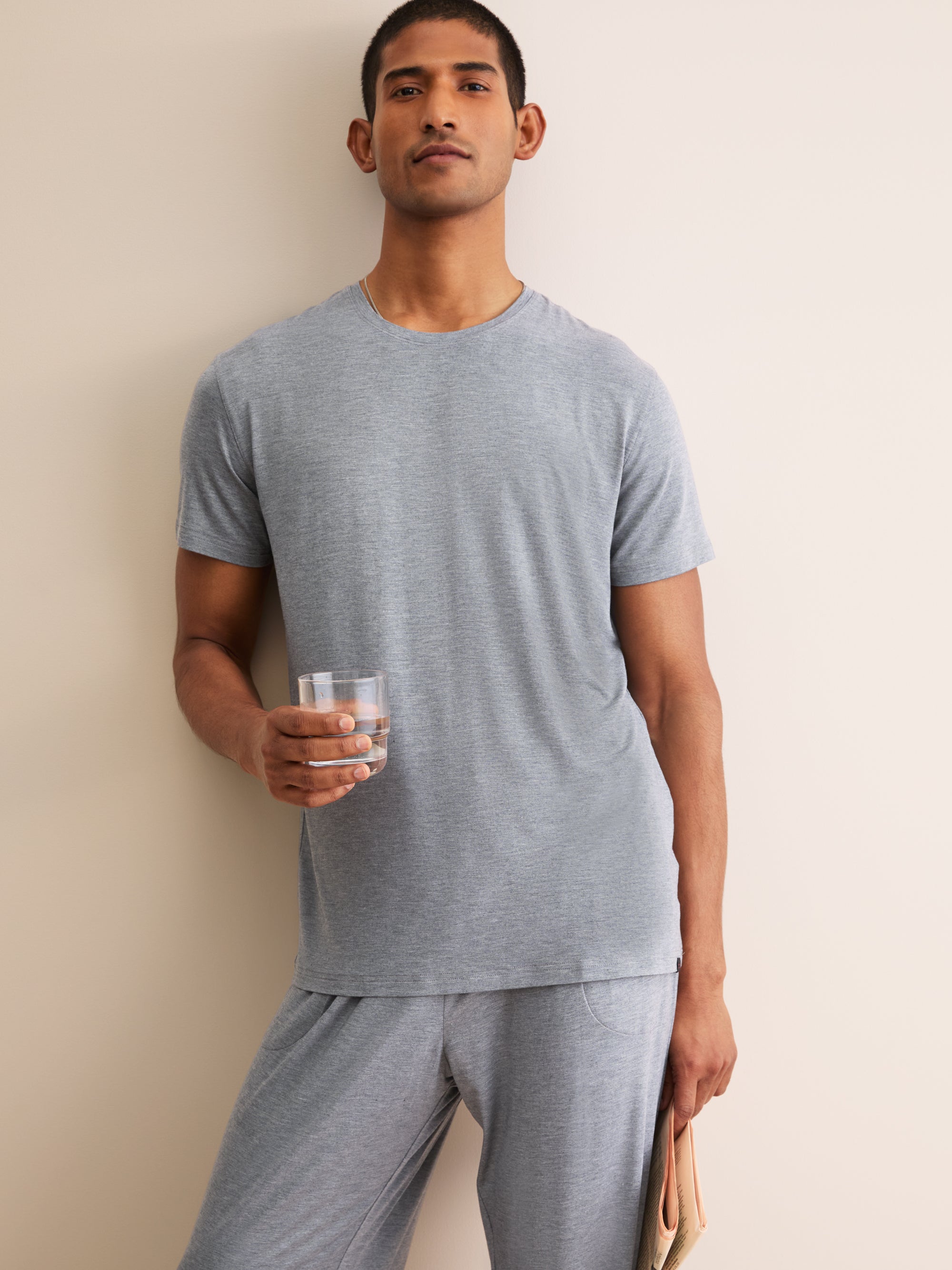 Men's T-Shirt Marlowe Micro Modal Stretch Charcoal Marl