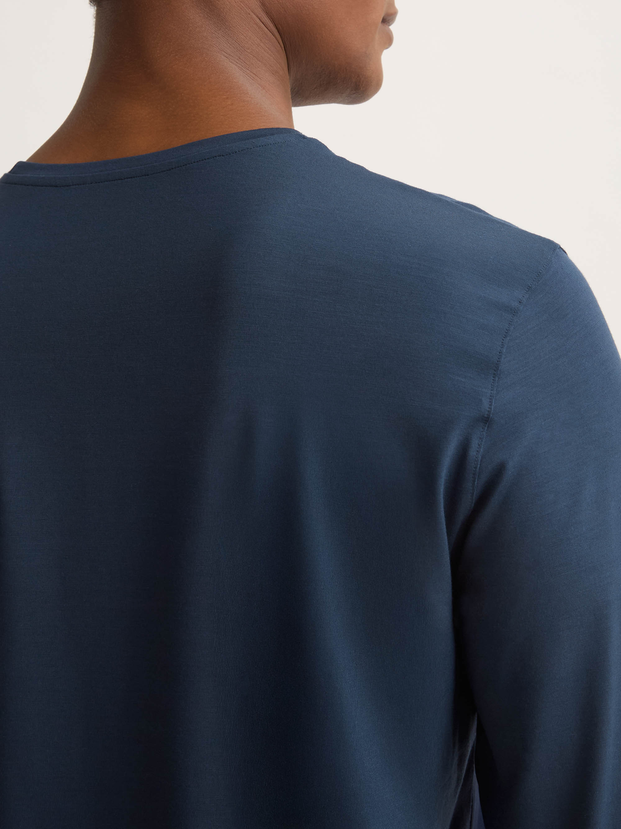 Men's Long Sleeve T-Shirt Basel Micro Modal Stretch Navy
