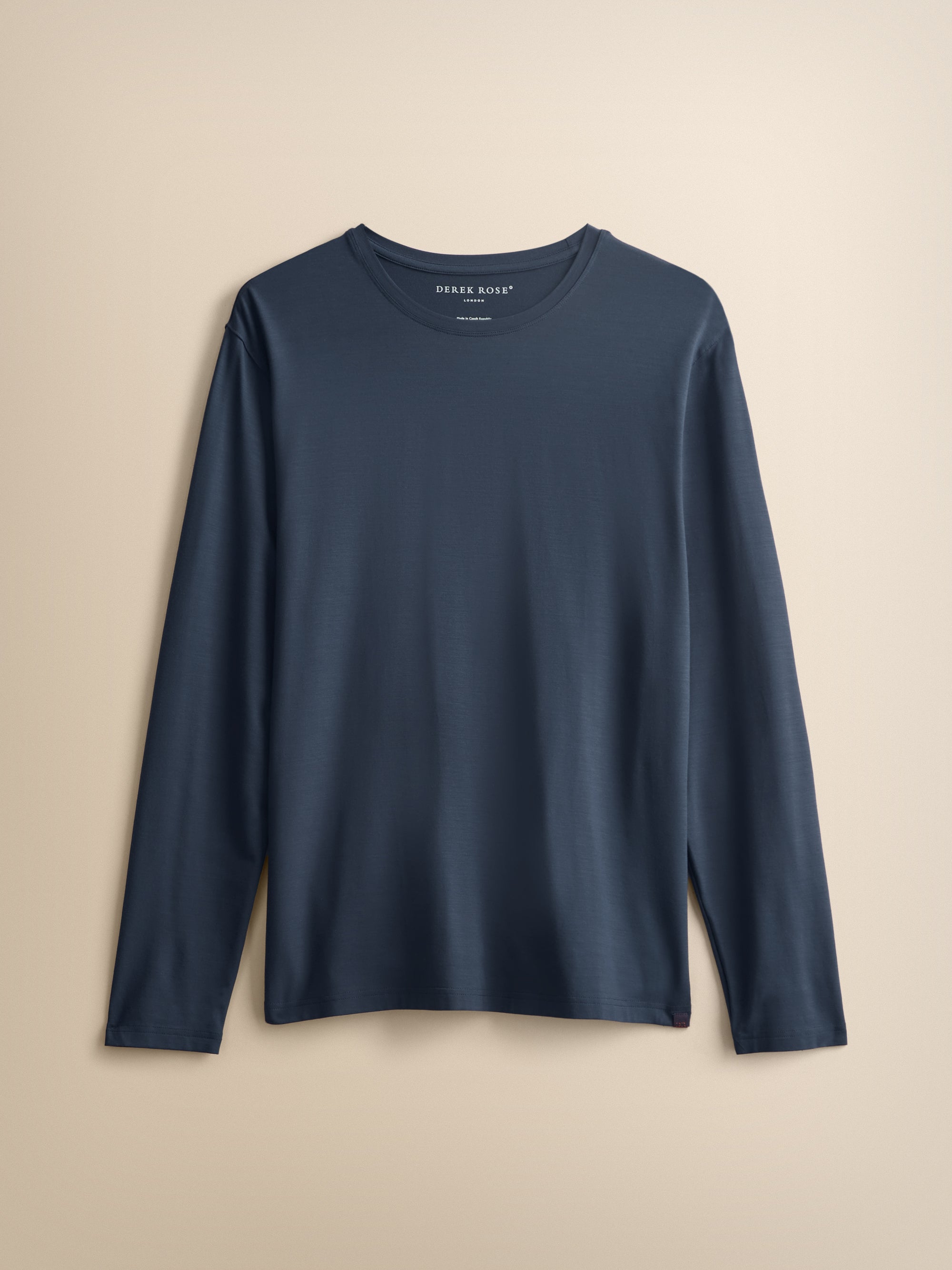 Basel Micro Modal Long Sleeve T-Shirt Navy Blue