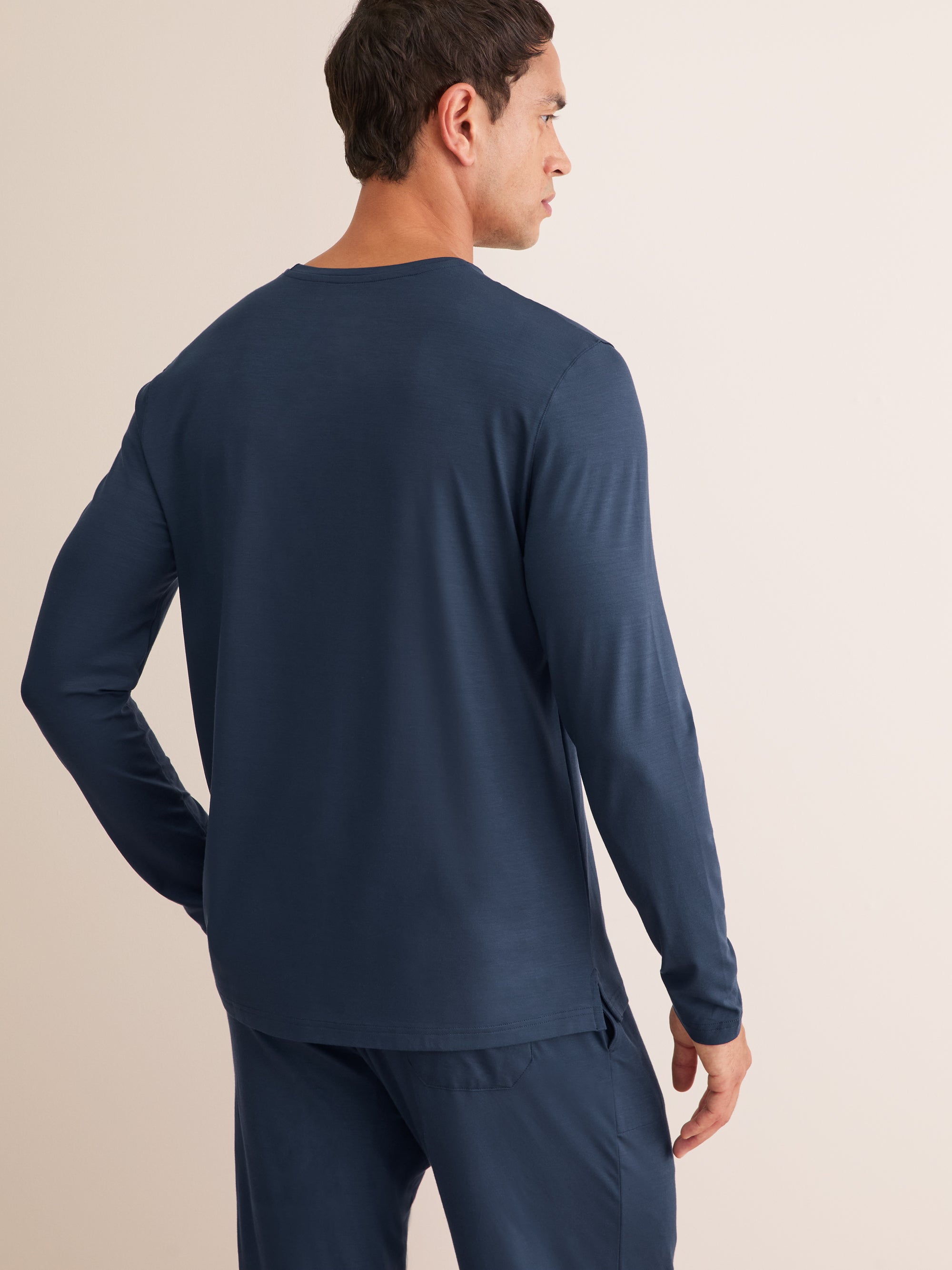 Men's Long Sleeve T-Shirt Basel Micro Modal Stretch Navy