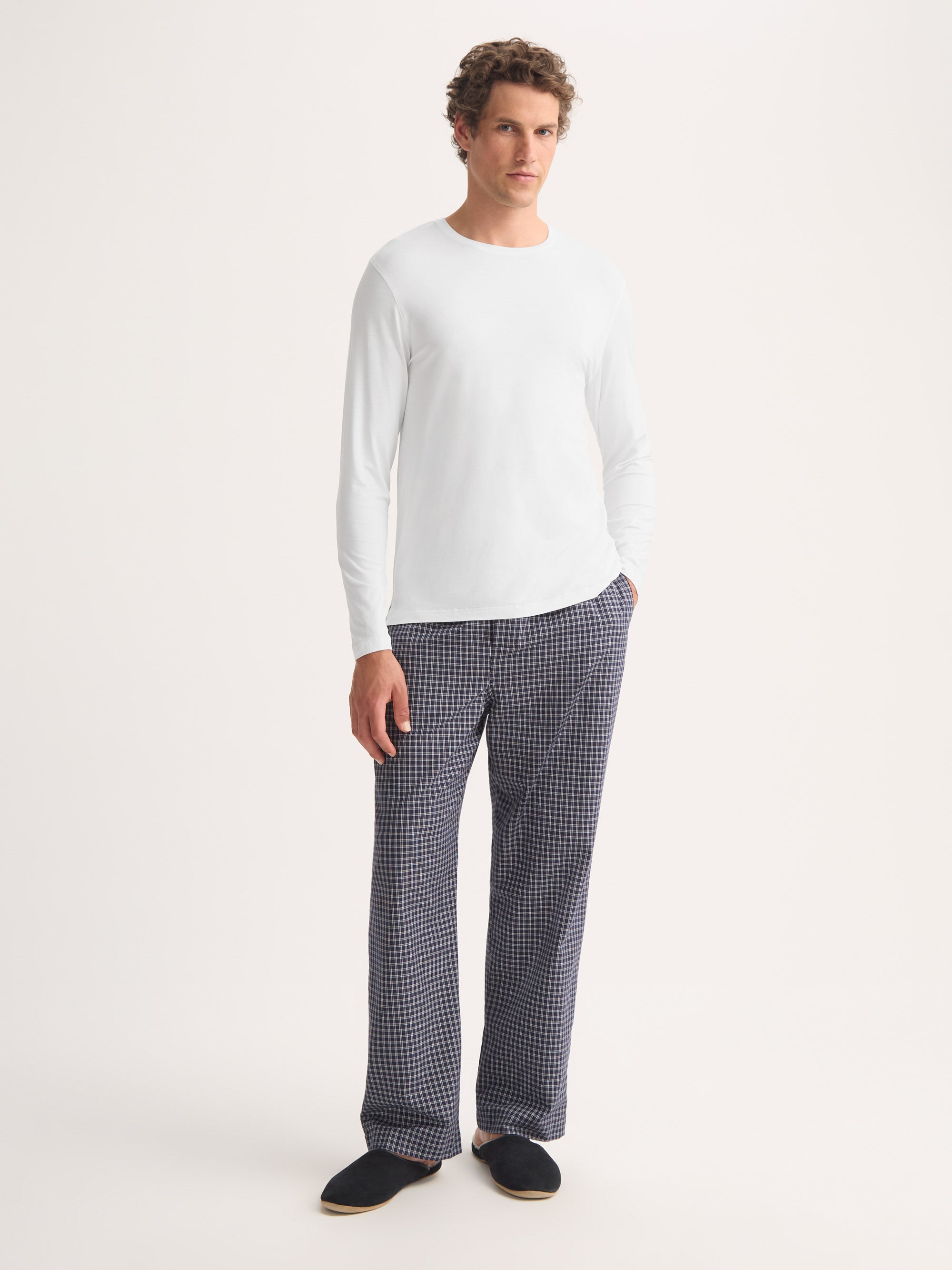 Men's Long Sleeve T-Shirt Basel Micro Modal Stretch White