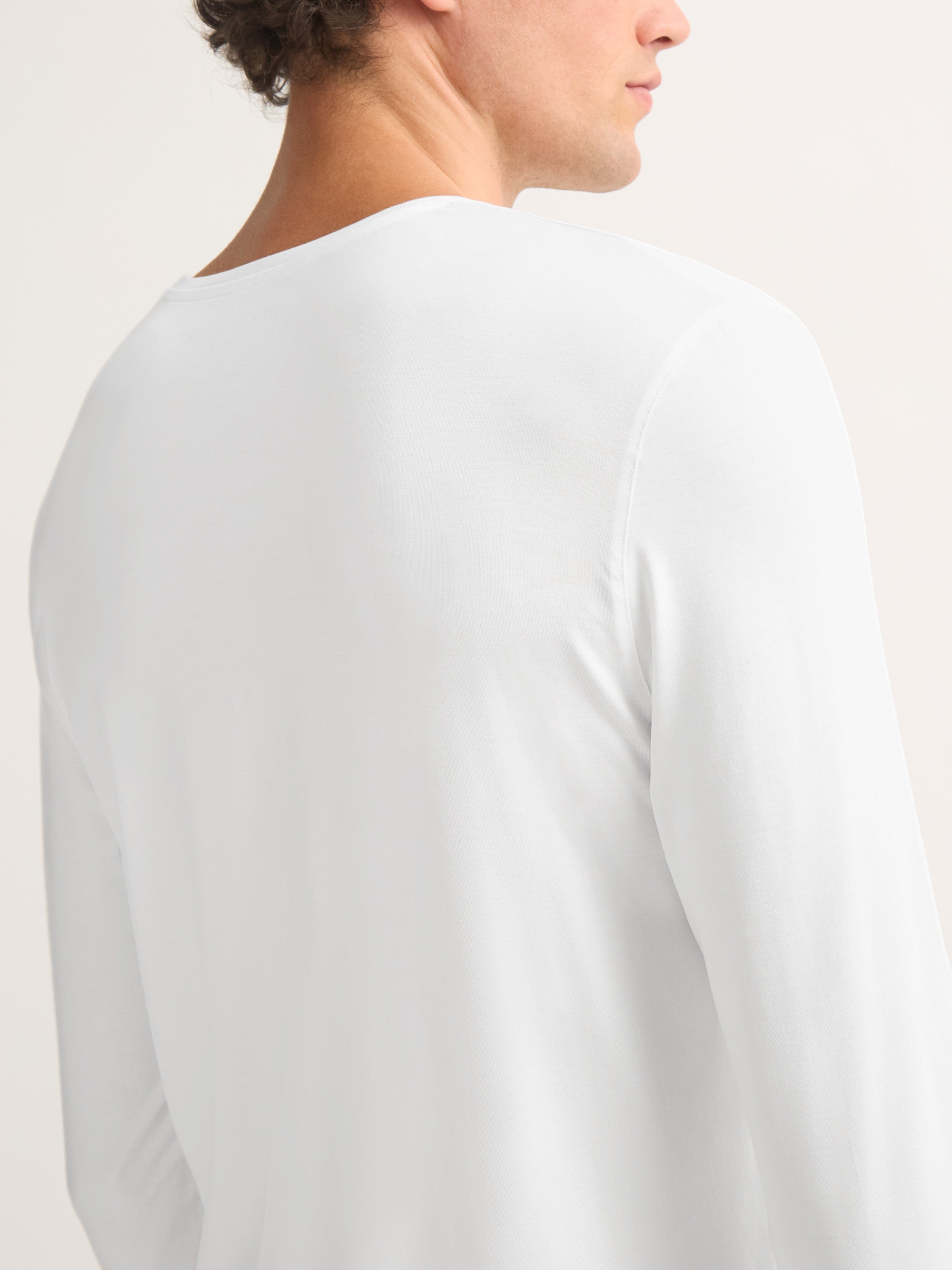 Men's Long Sleeve T-Shirt Basel Micro Modal Stretch White