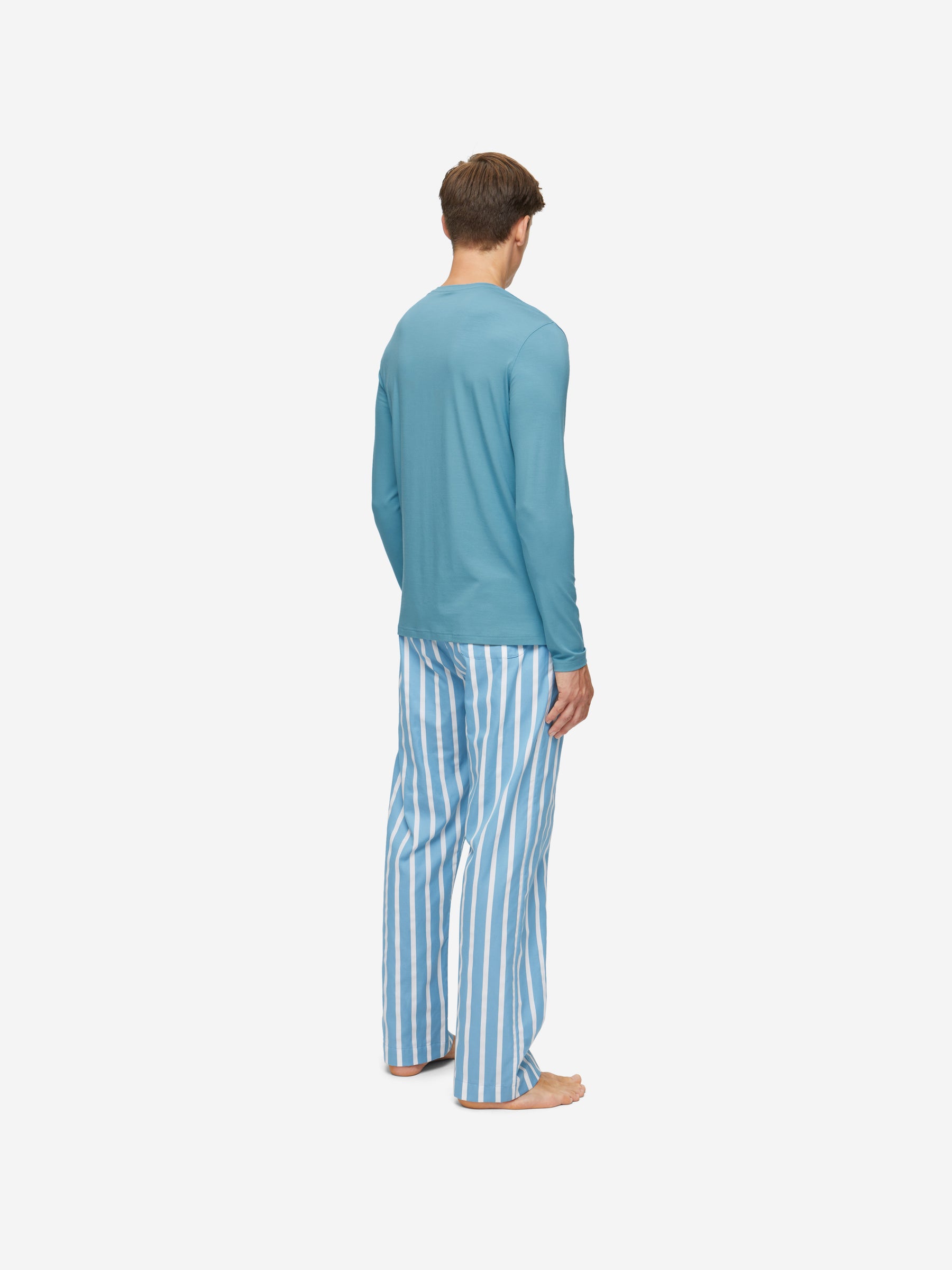 Men's Long Sleeve T-Shirt Basel Micro Modal Stretch Harbour Blue