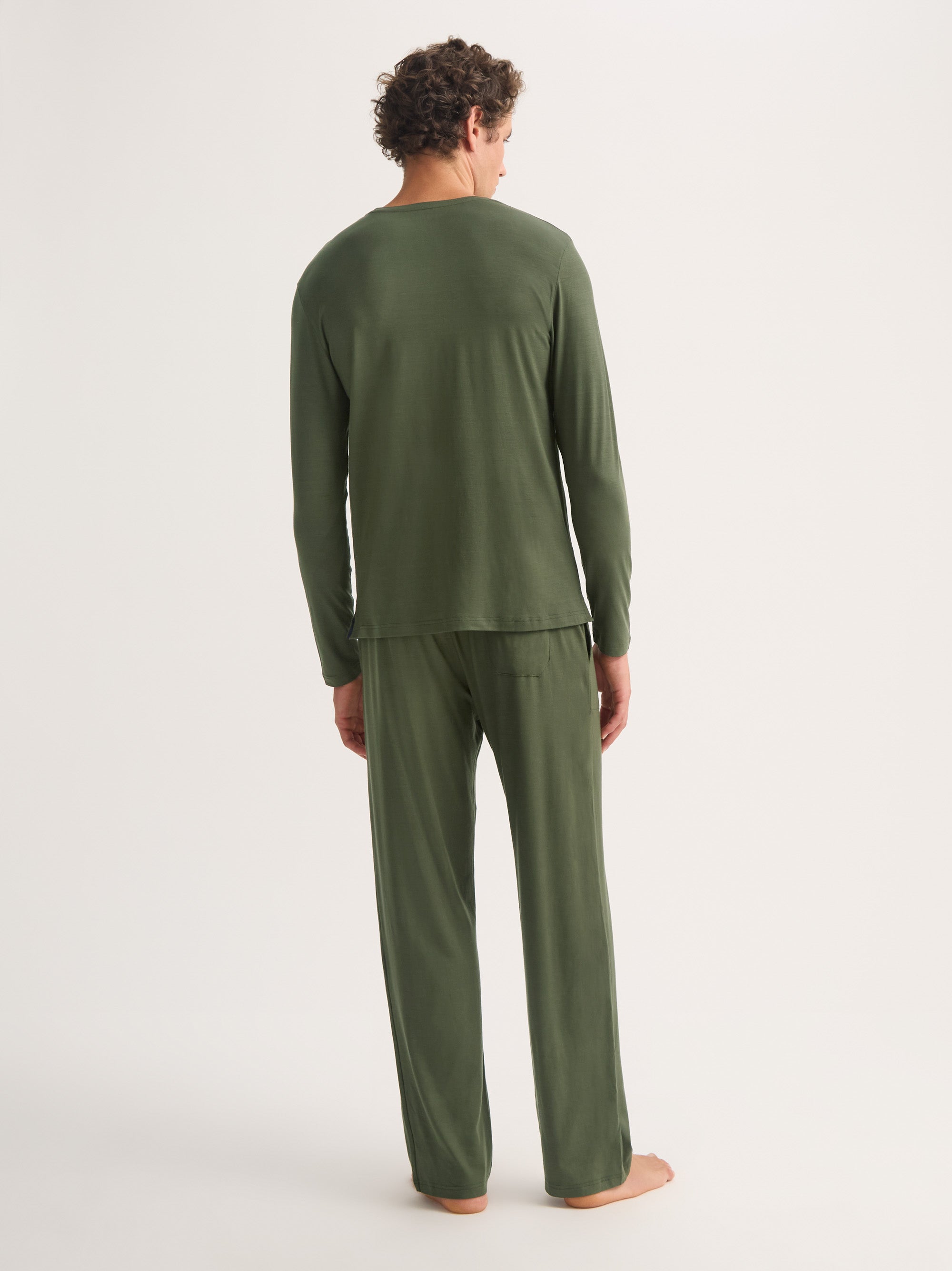 Men's Long Sleeve T-Shirt Basel Micro Modal Stretch Evergreen