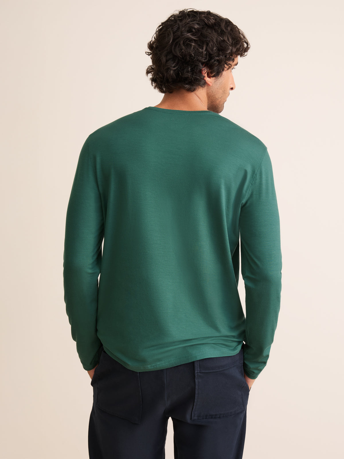 Basel Micro Modal Long Sleeve T-Shirt Pine Green
