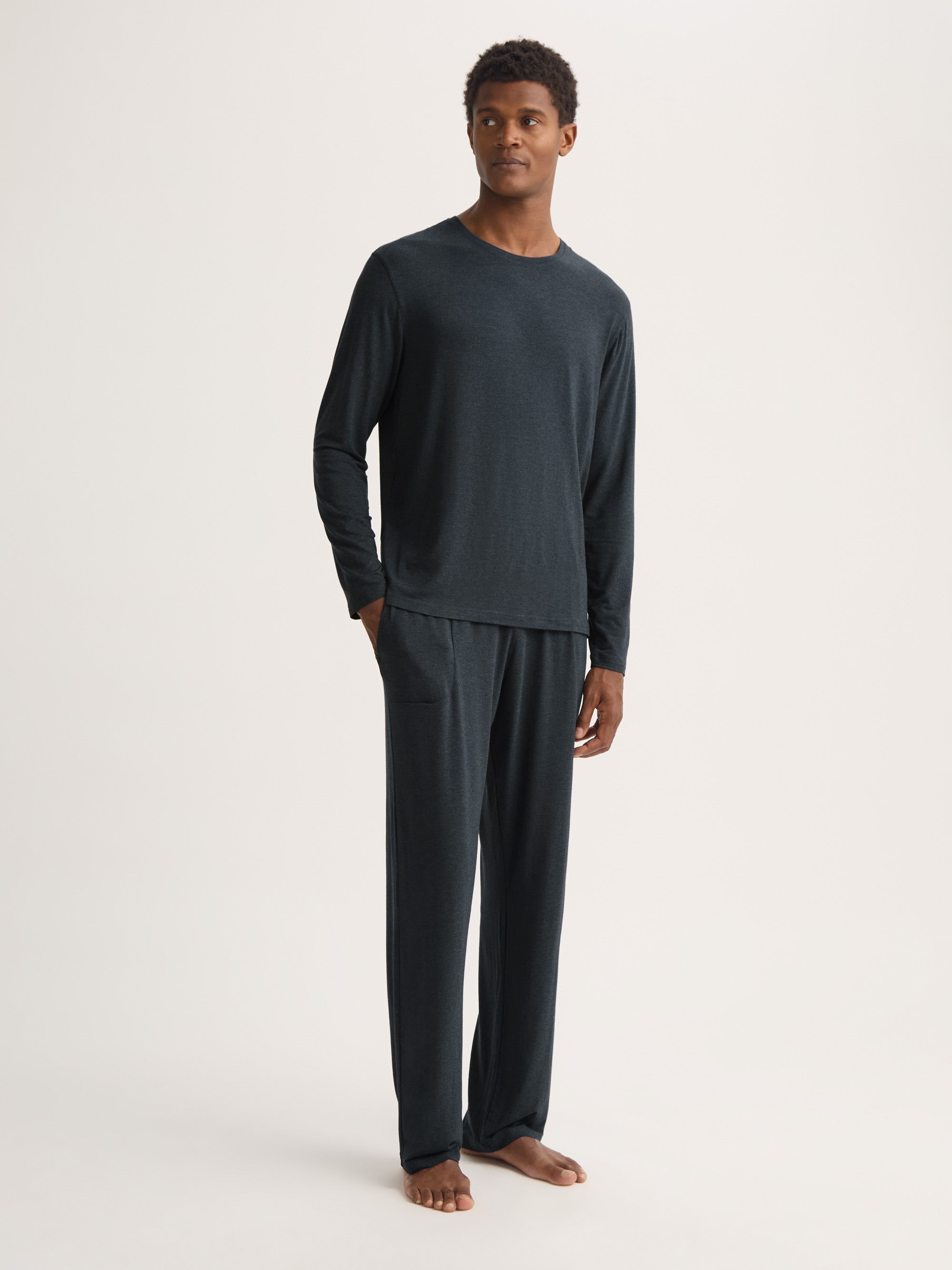 Men's Long Sleeve T-Shirt Marlowe Micro Modal Stretch Anthracite