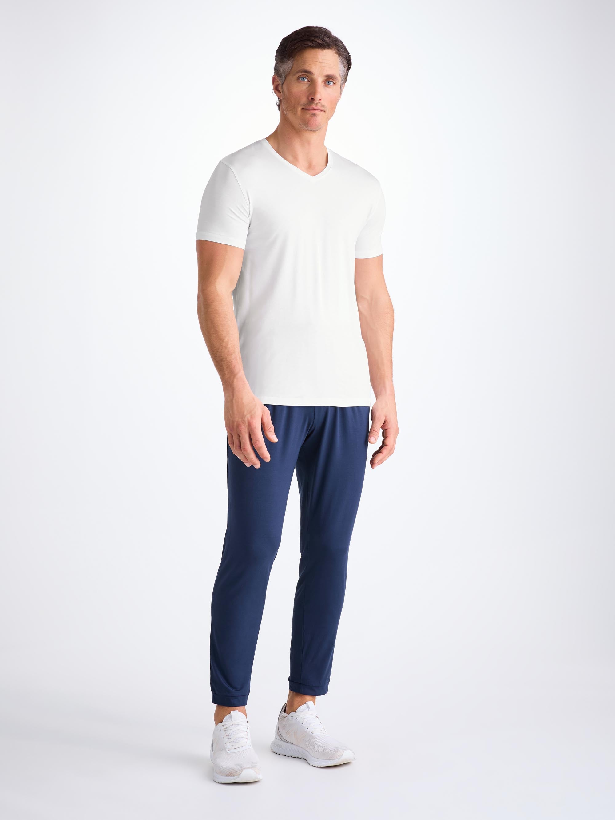 Men's V-Neck T-Shirt Basel Micro Modal Stretch White
