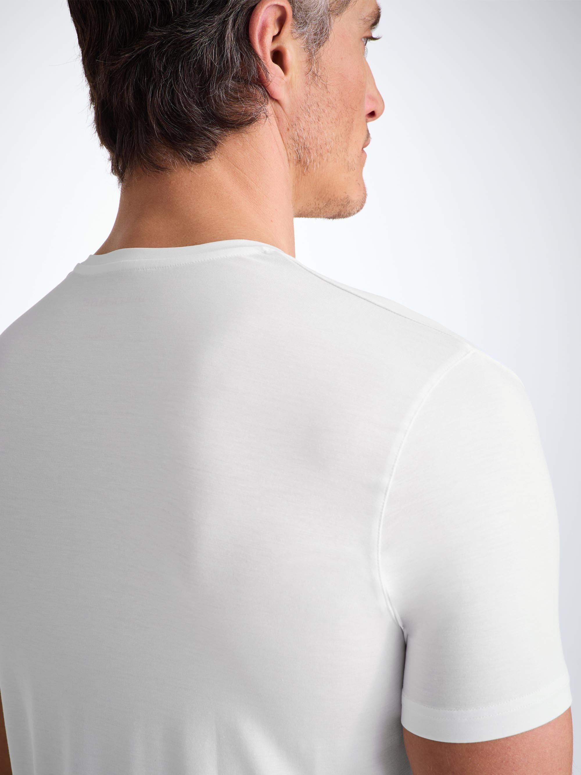 Men's V-Neck T-Shirt Basel Micro Modal Stretch White