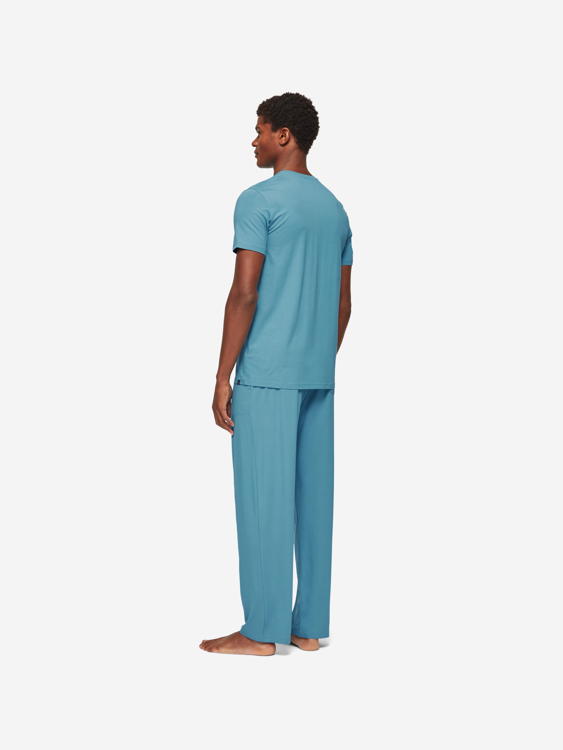 Men's V-Neck T-Shirt Basel Micro Modal Stretch Harbour Blue