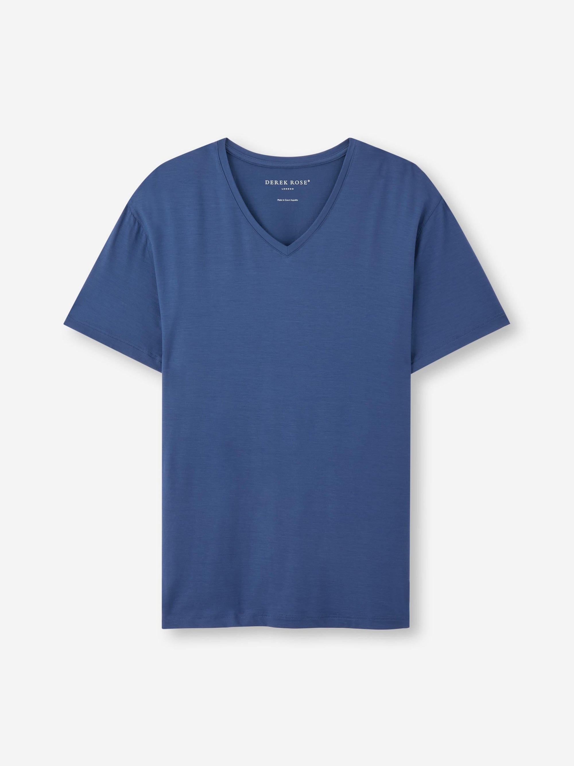 Men's V-Neck T-Shirt Basel Micro Modal Stretch Sapphire