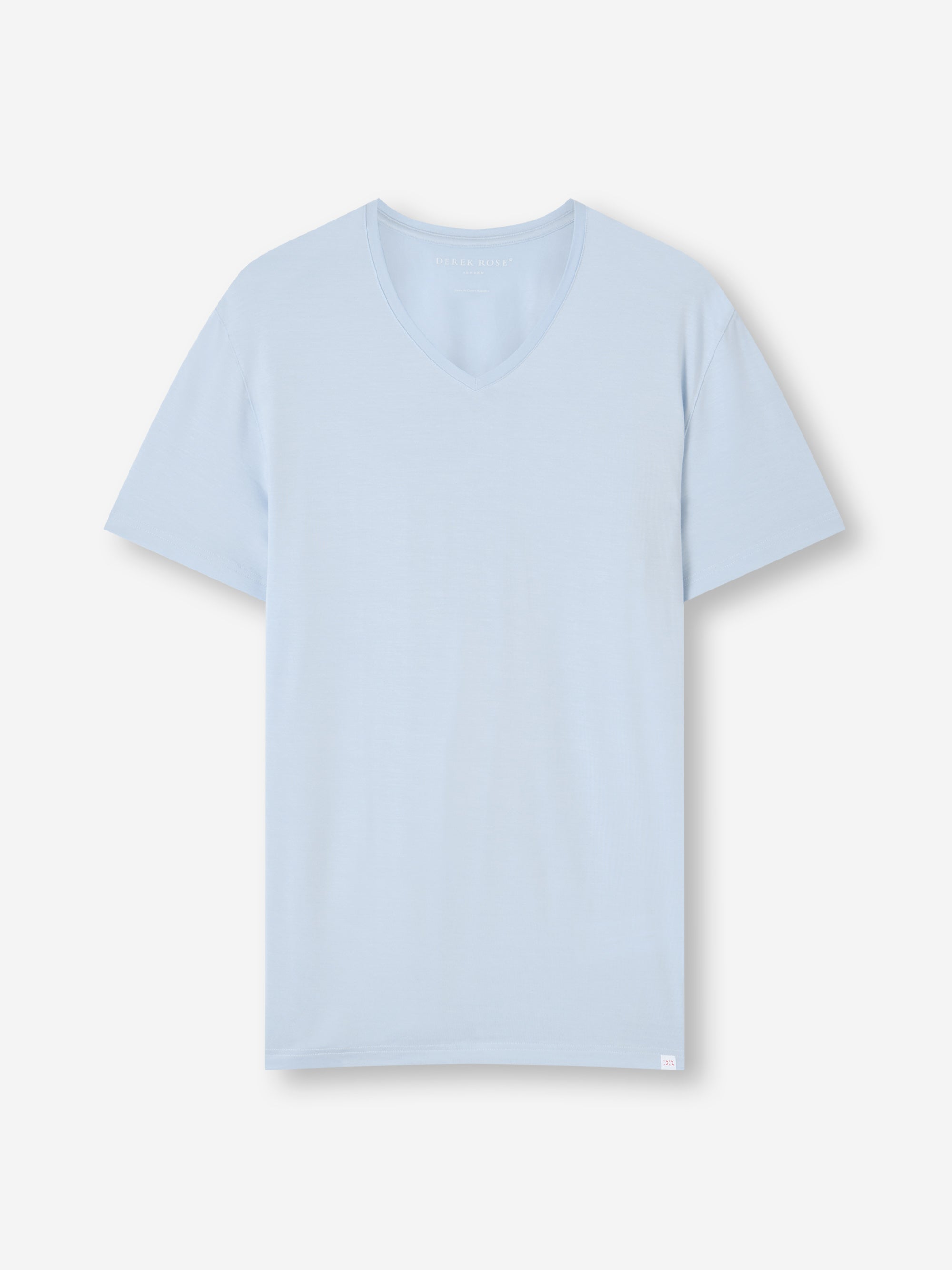 Men's V-Neck T-Shirt Basel Micro Modal Stretch Light Blue