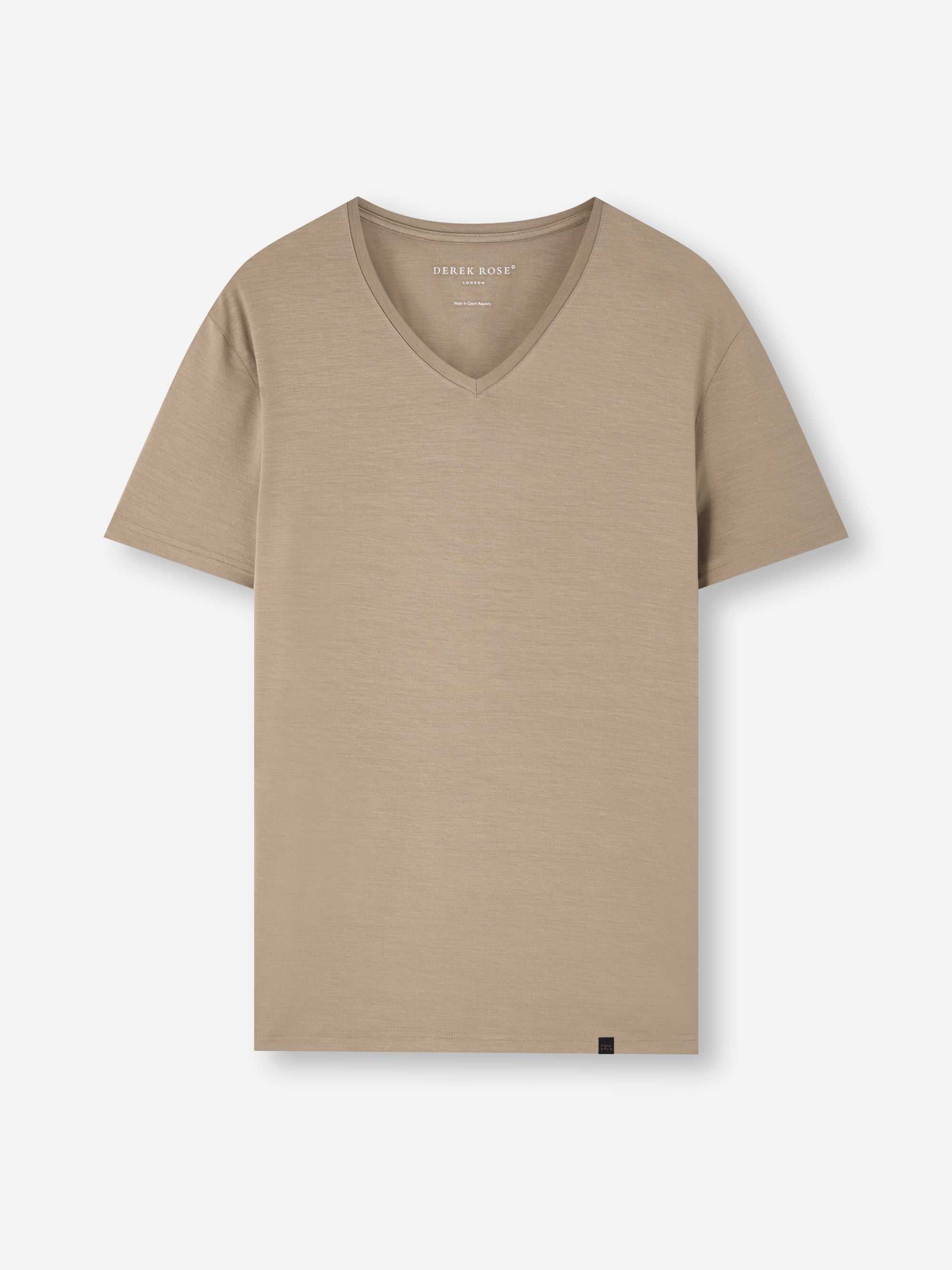 Men's V-Neck T-Shirt Basel Micro Modal Stretch Taupe