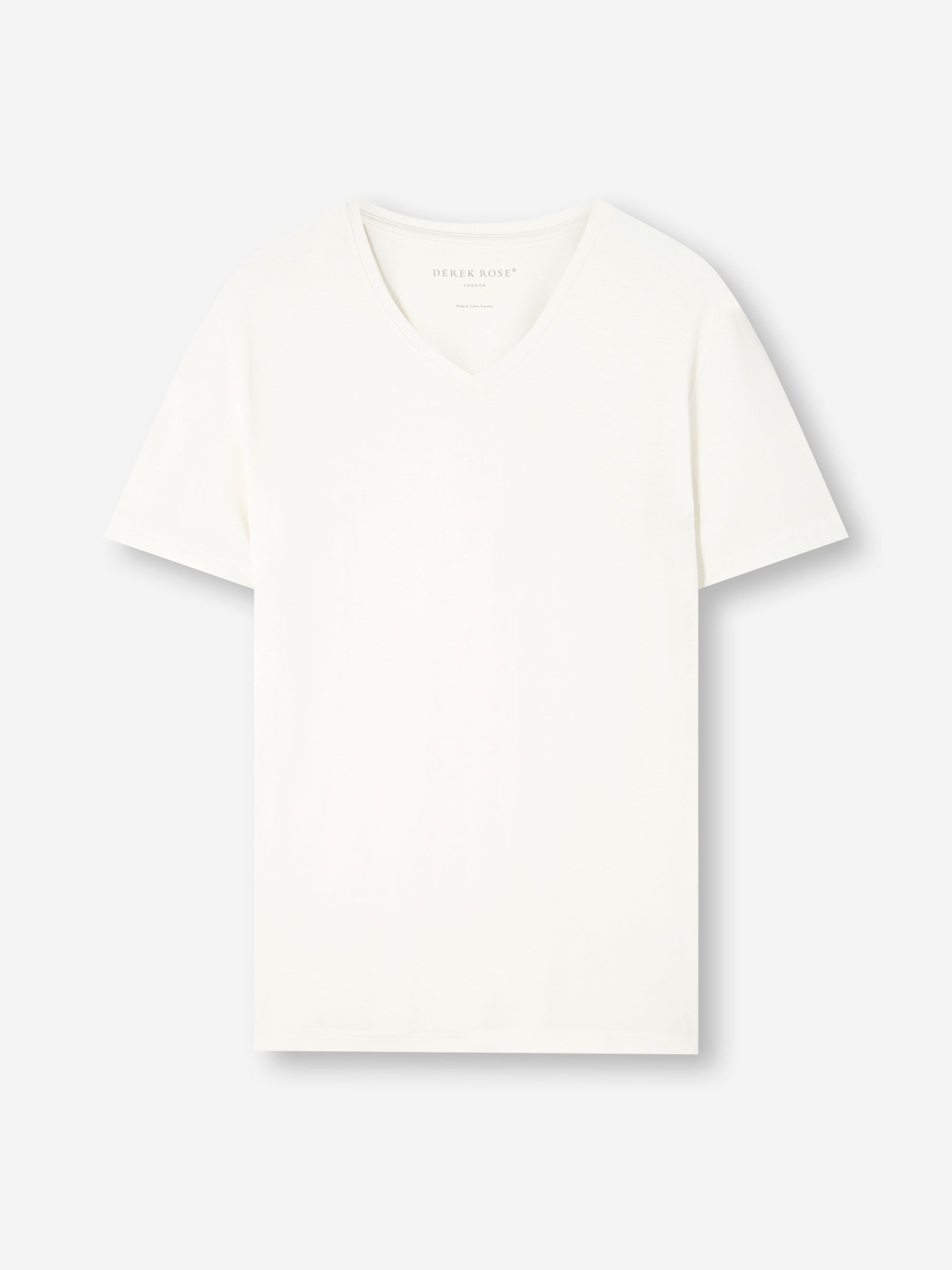 Men's V-Neck T-Shirt Basel Micro Modal Stretch Vanilla