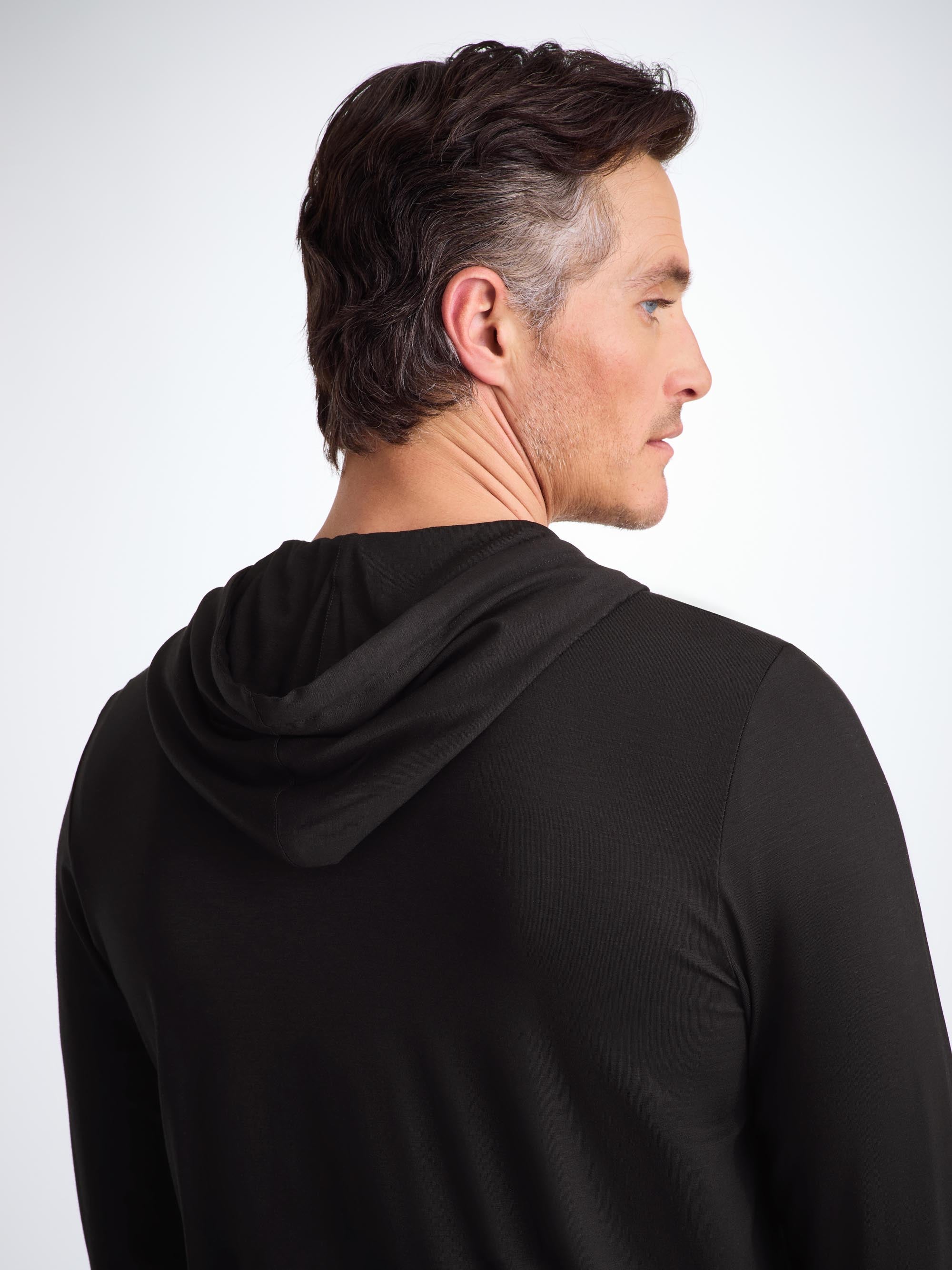 Men's Hoodie Basel Micro Modal Stretch Black