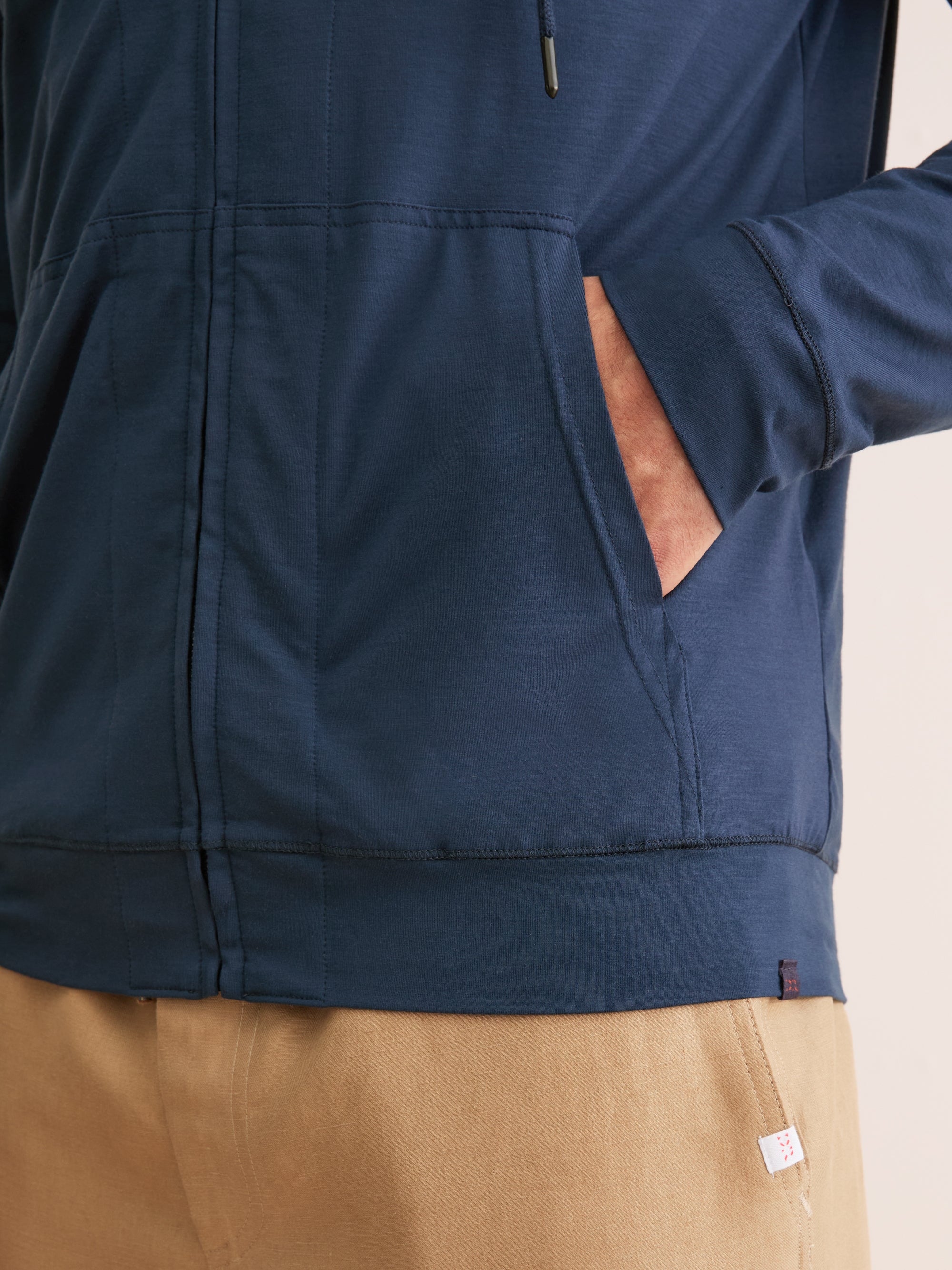 Men's Zip Up Hoodie Basel Micro Modal Stretch Navy