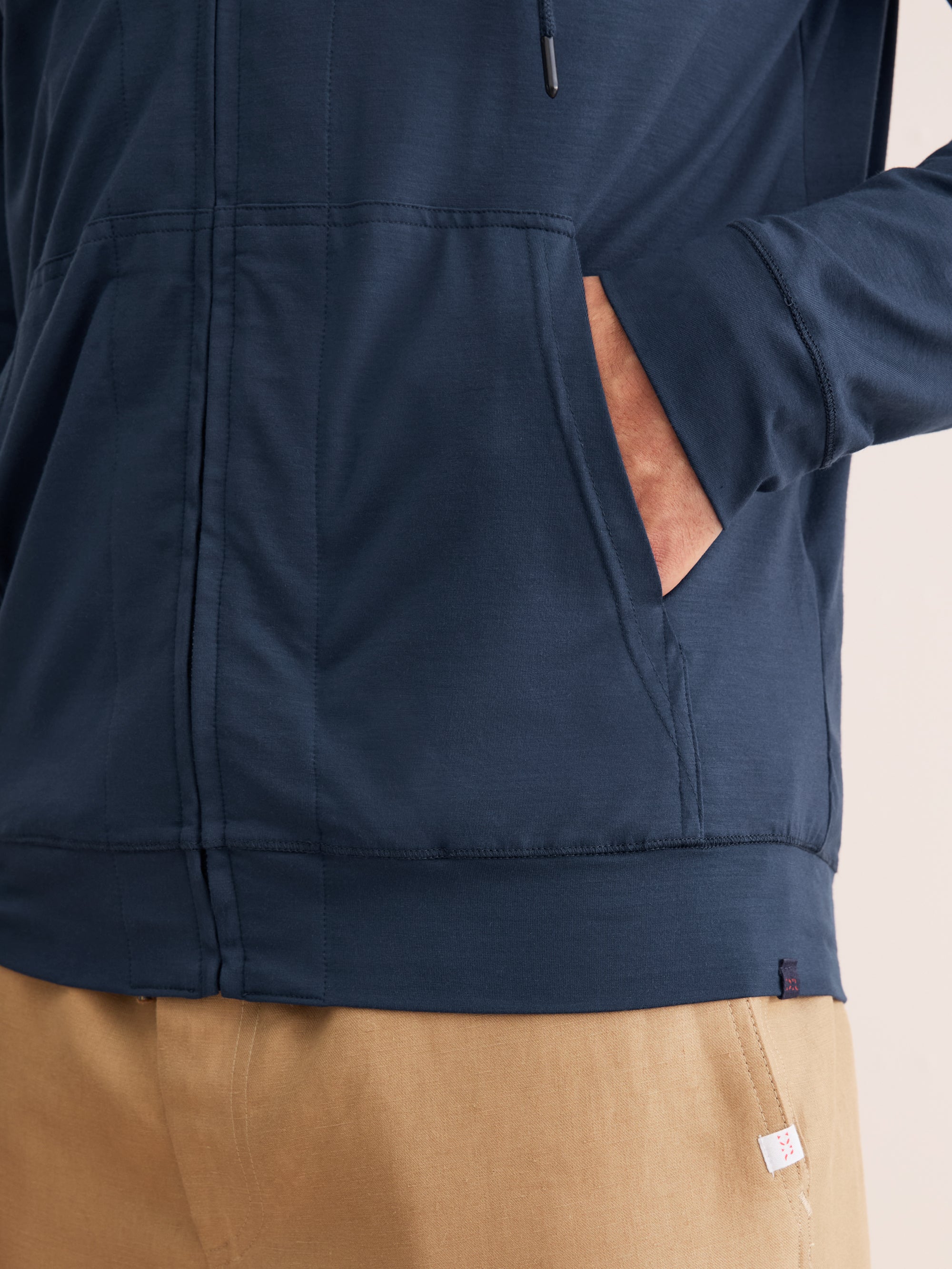 Men's Zip Up Hoodie Basel Micro Modal Stretch Navy