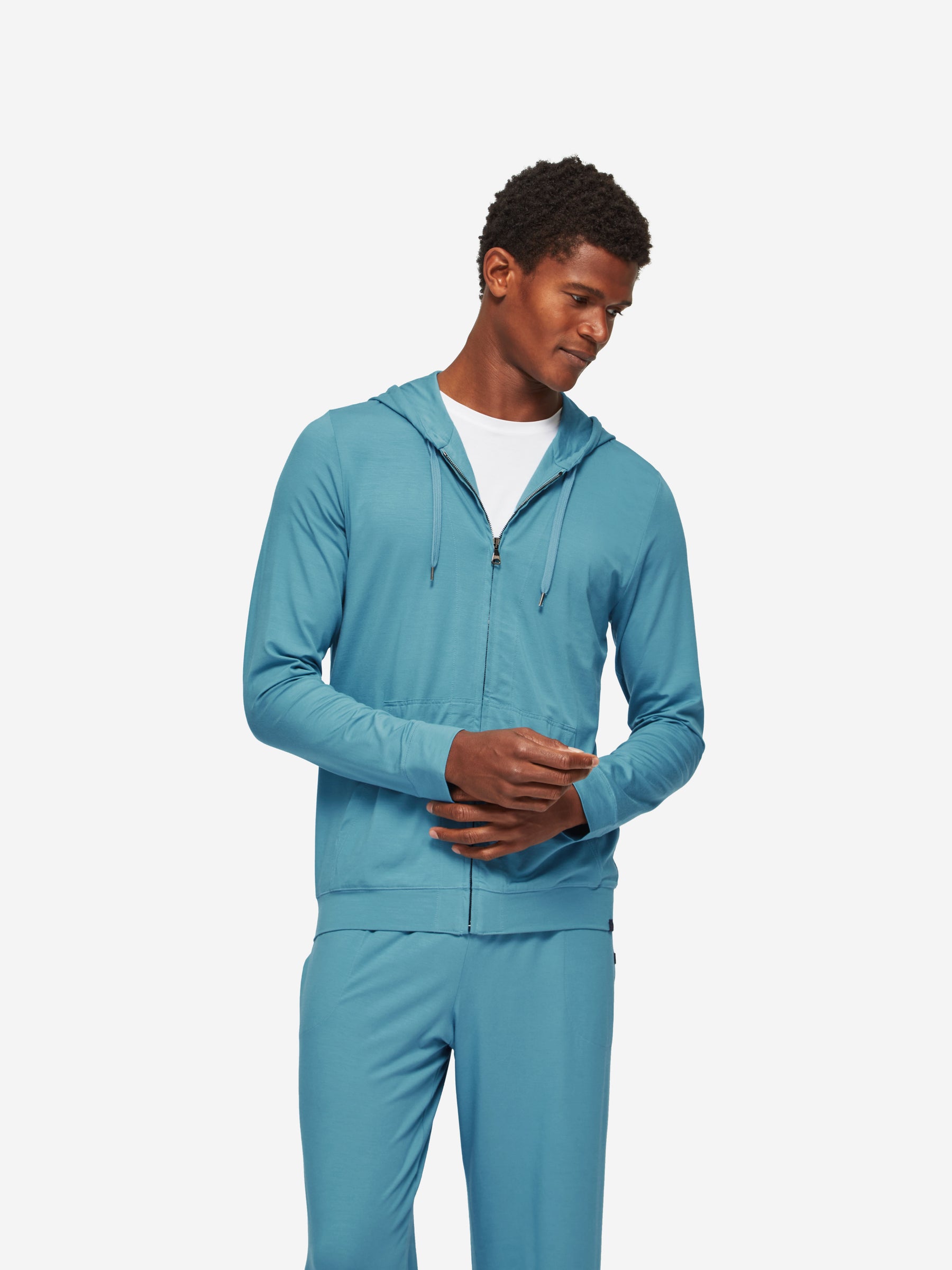 Men's Hoodie Basel Micro Modal Stretch Harbour Blue