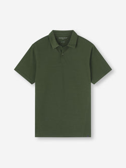 Men's Polo Shirt Ramsay Pique Cotton Lyocell Green