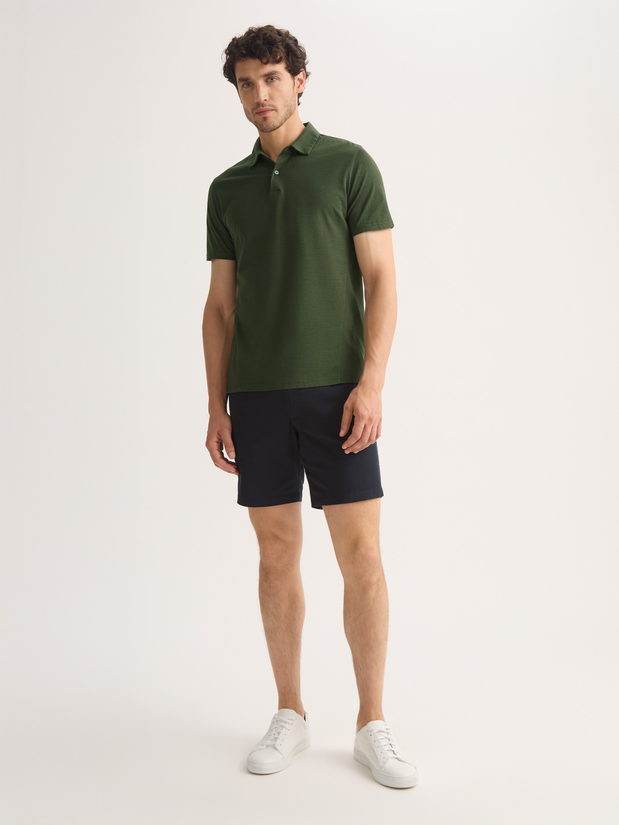 Men's Polo Shirt Ramsay Pique Cotton Lyocell Green