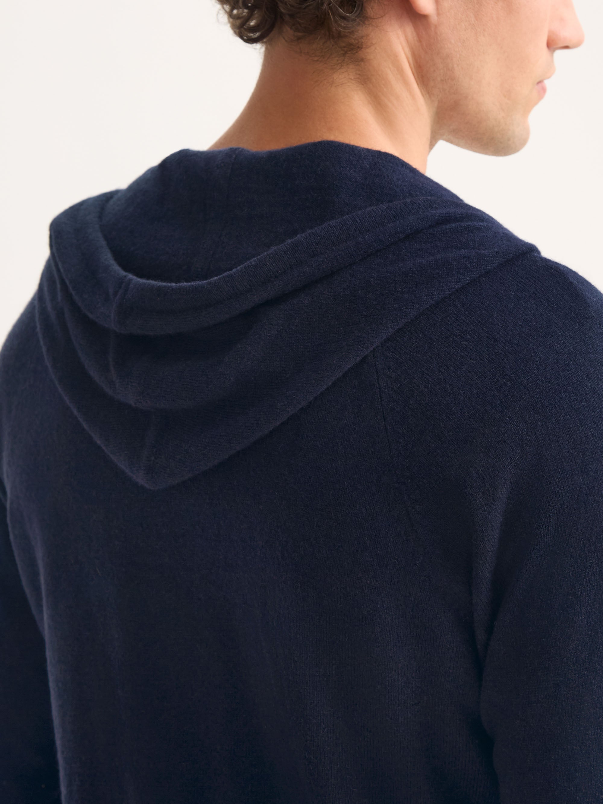 Men's Zip Up Hoodie Finley Cashmere Navy