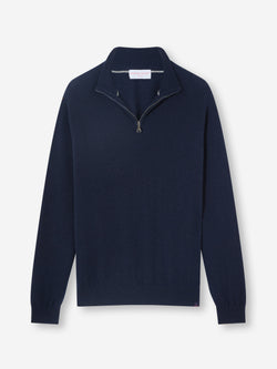Men's Half-Zip Sweater Finley Cashmere Navy