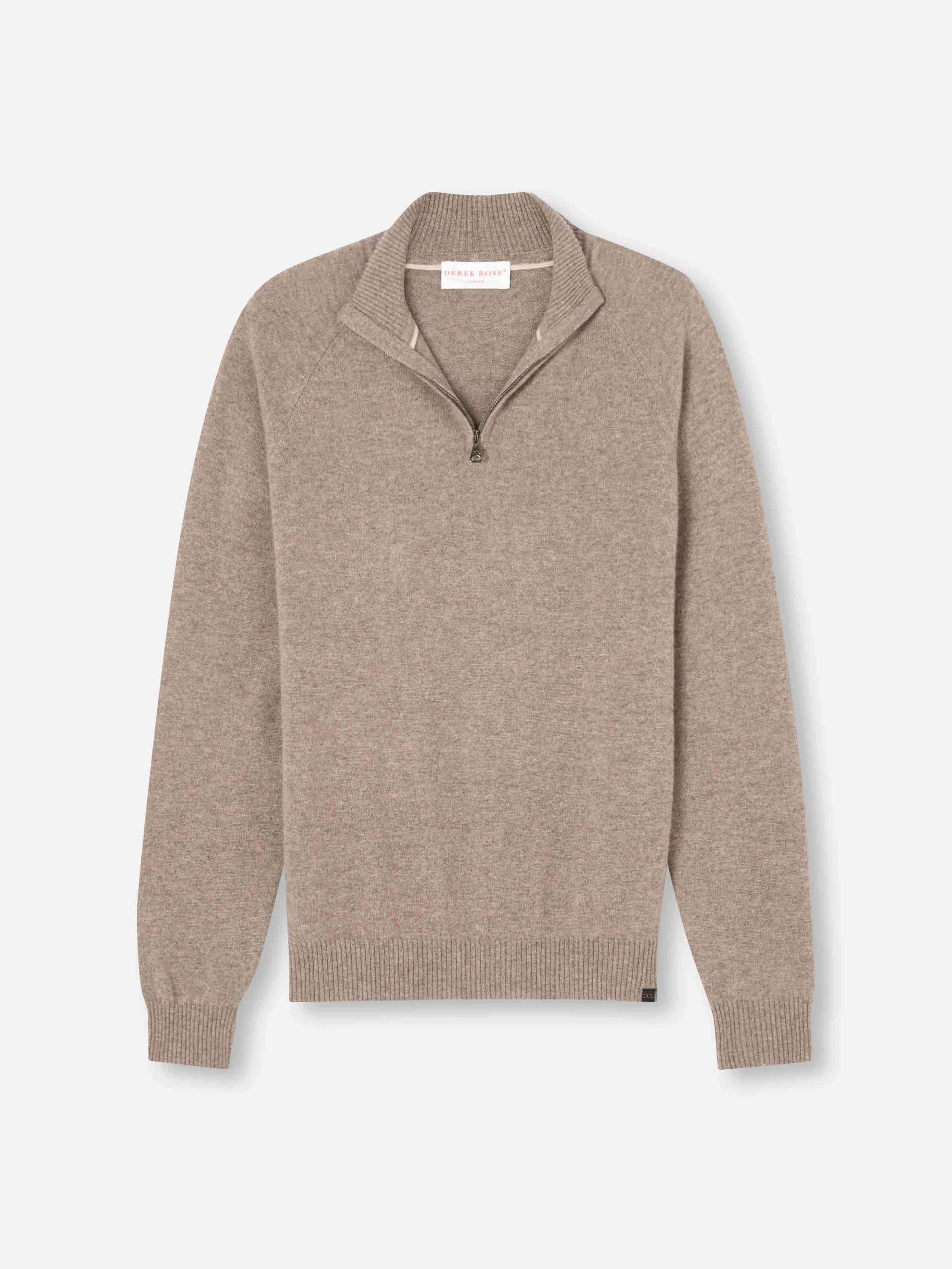 Men's Half-Zip Sweater Finley Cashmere Mole Heather